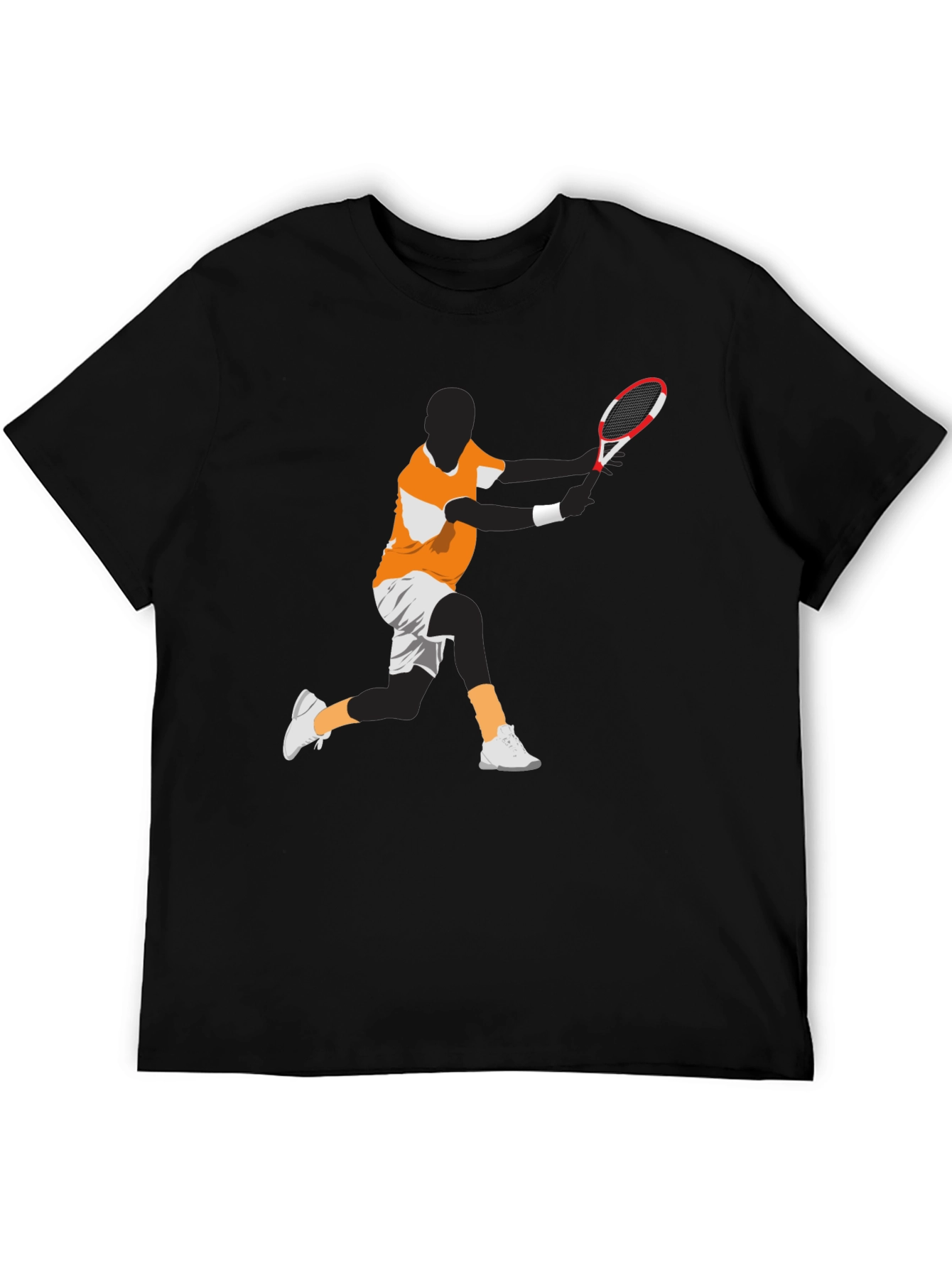 Tennis Player Graphic Tee - Black