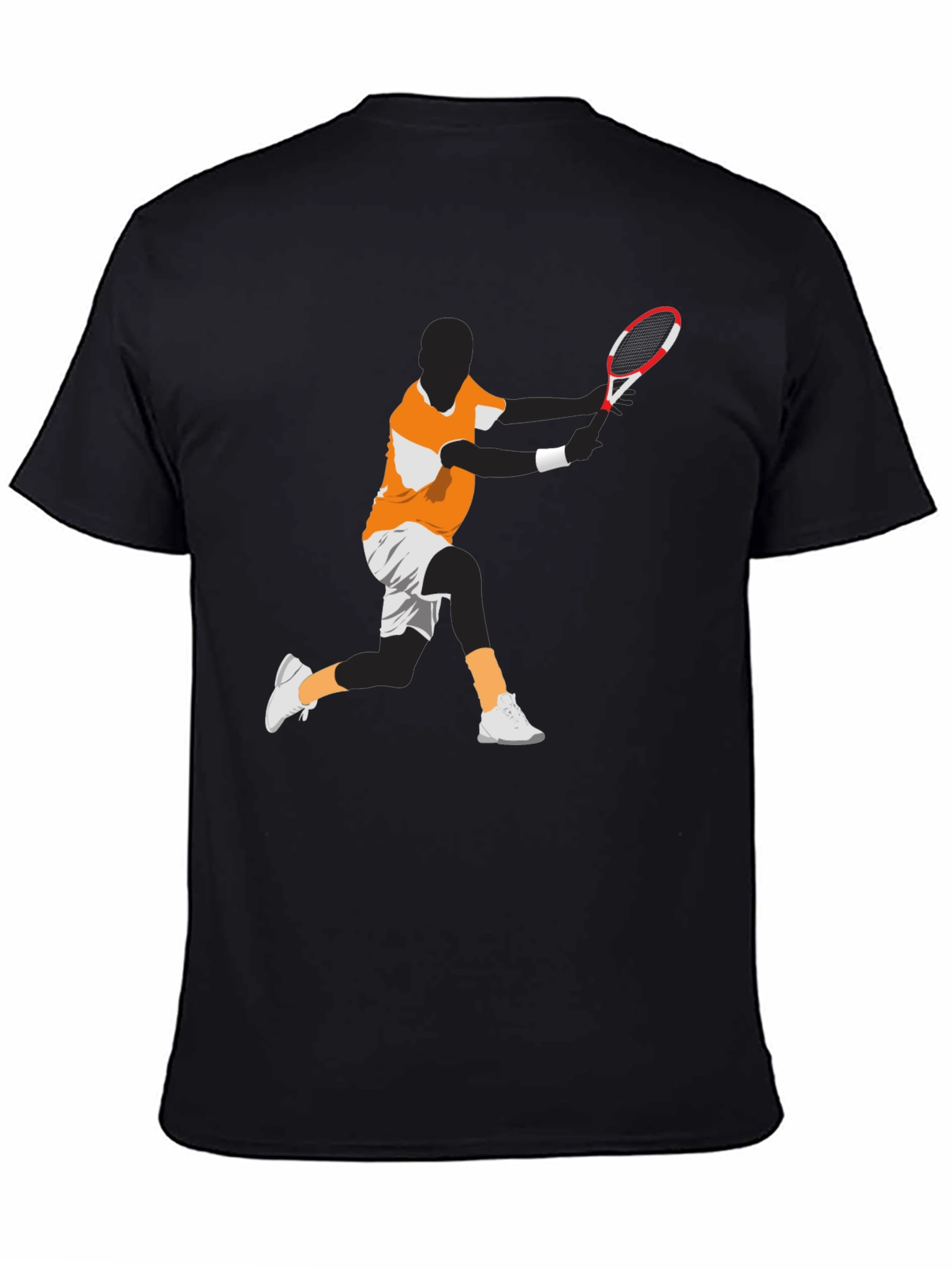 Tennis Player Graphic Tee - Black