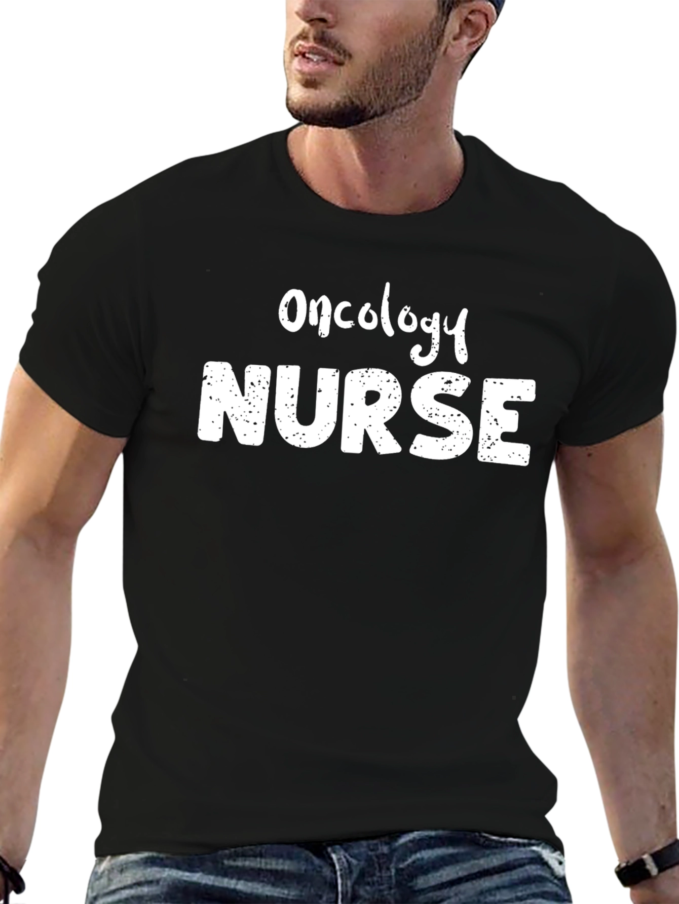 Oncology Nurse T-Shirt - Black Cotton Tee