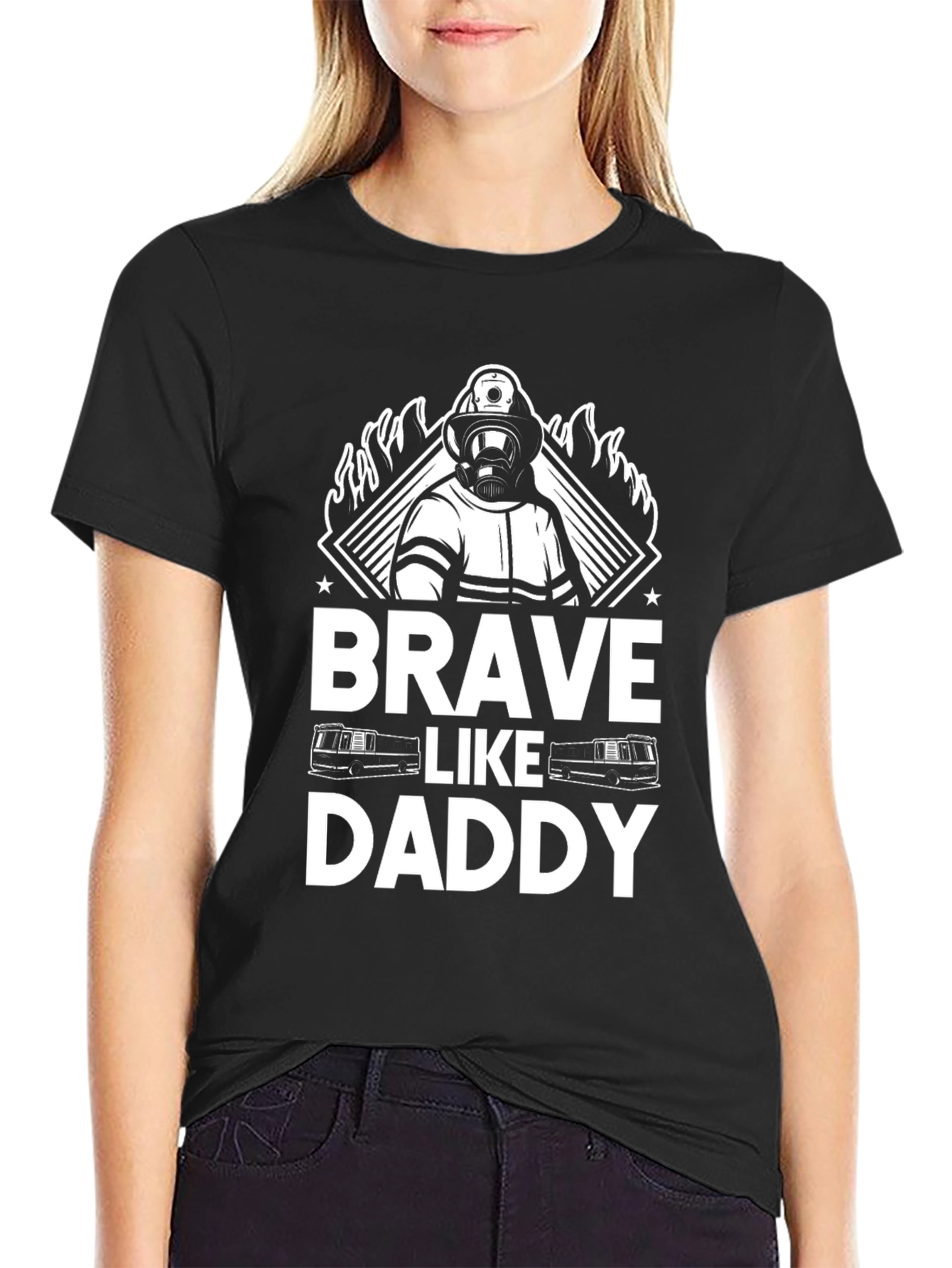 Brave Like Daddy Firefighter Graphic T-Shirt