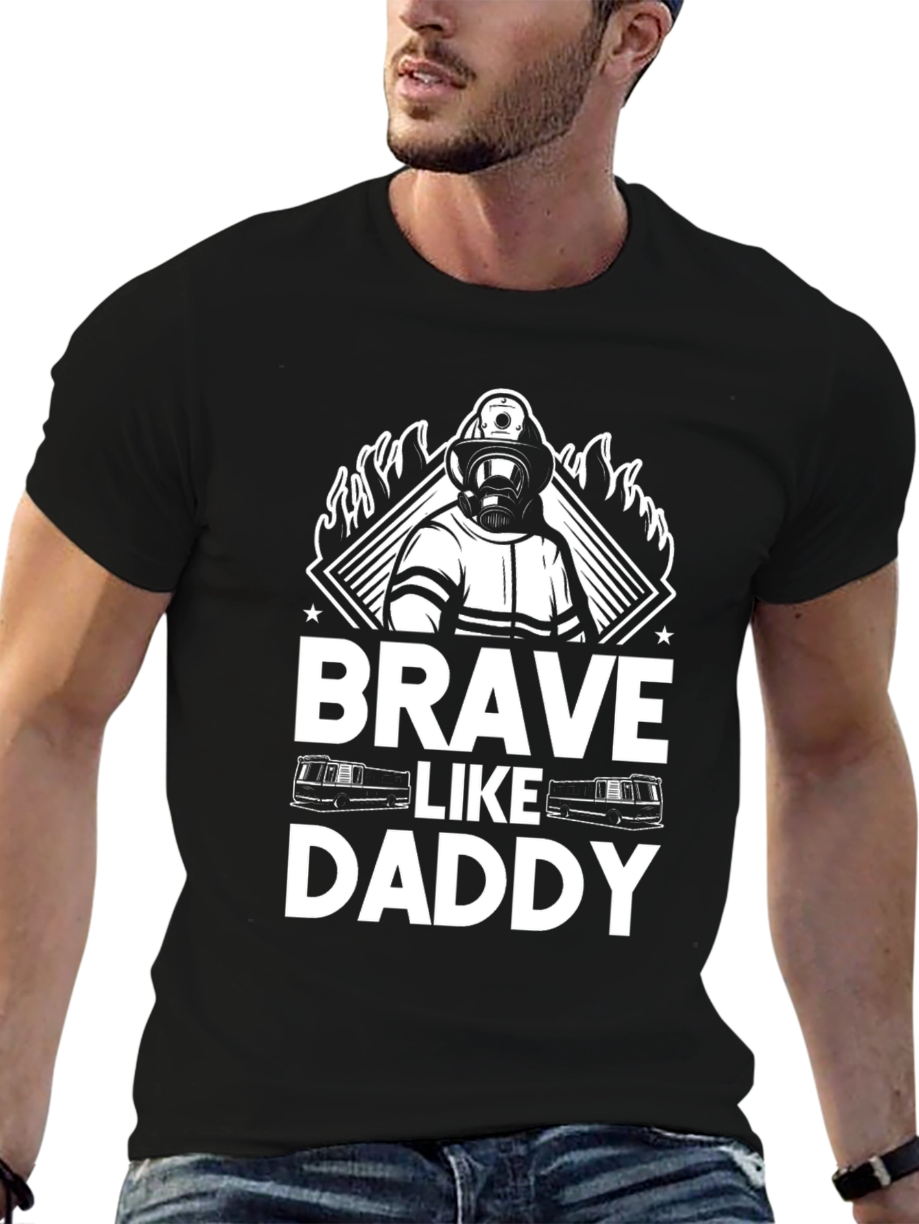 Brave Like Daddy Firefighter Graphic T-Shirt