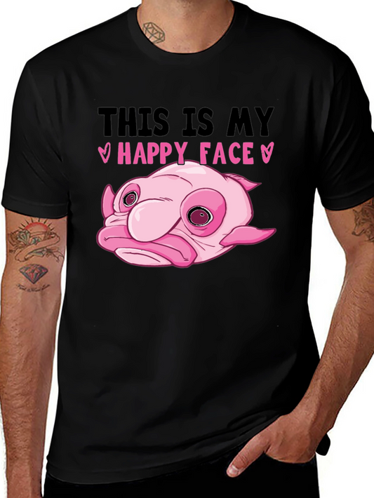 Blobfish Happy Face Black T-Shirt