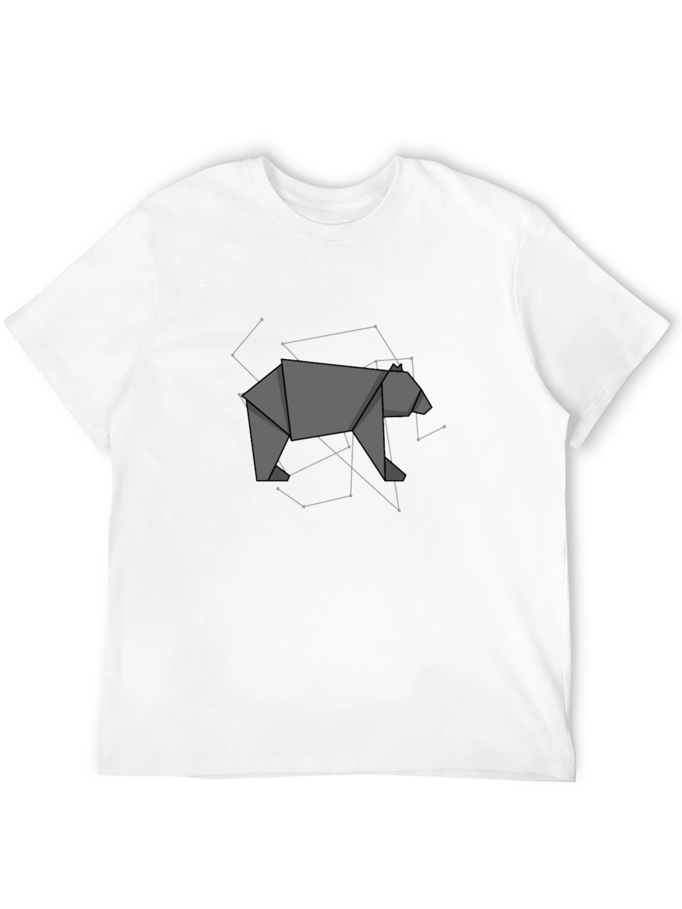 Origami Bear Graphic Tee - Modern Geometric Design
