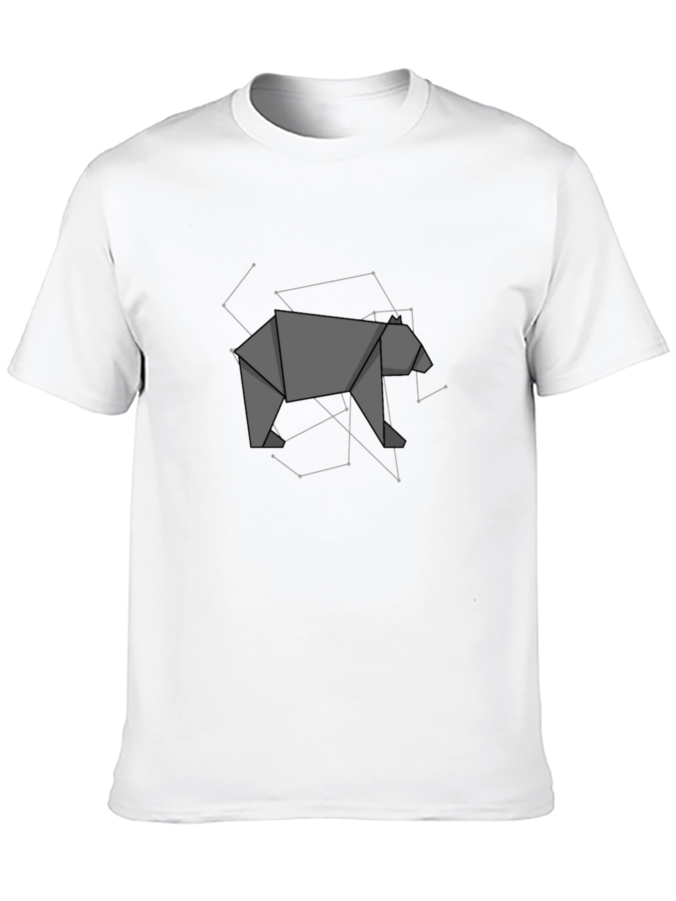 Origami Bear Graphic Tee - Modern Geometric Design