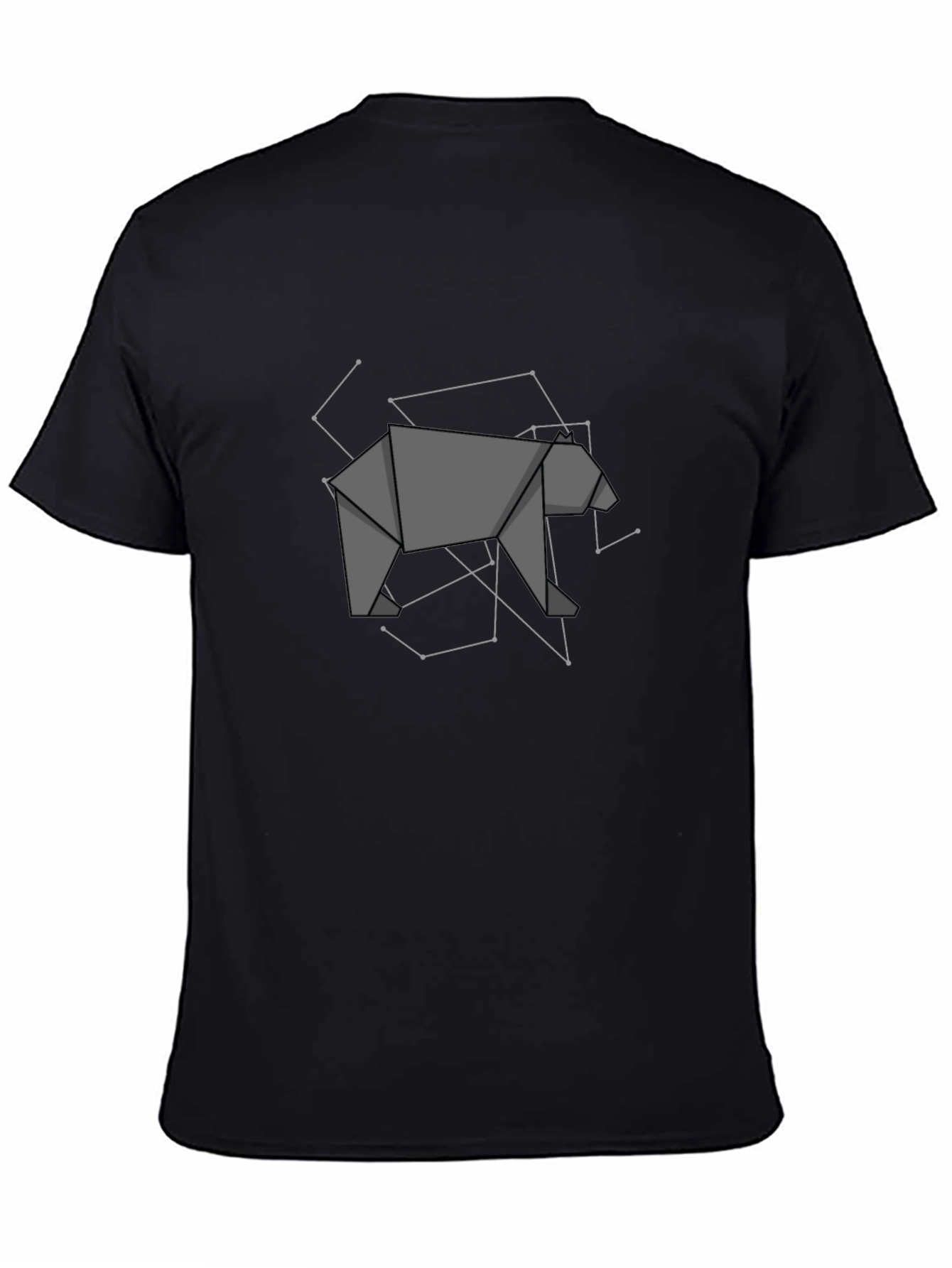 Origami Bear Graphic Tee - Modern Geometric Design
