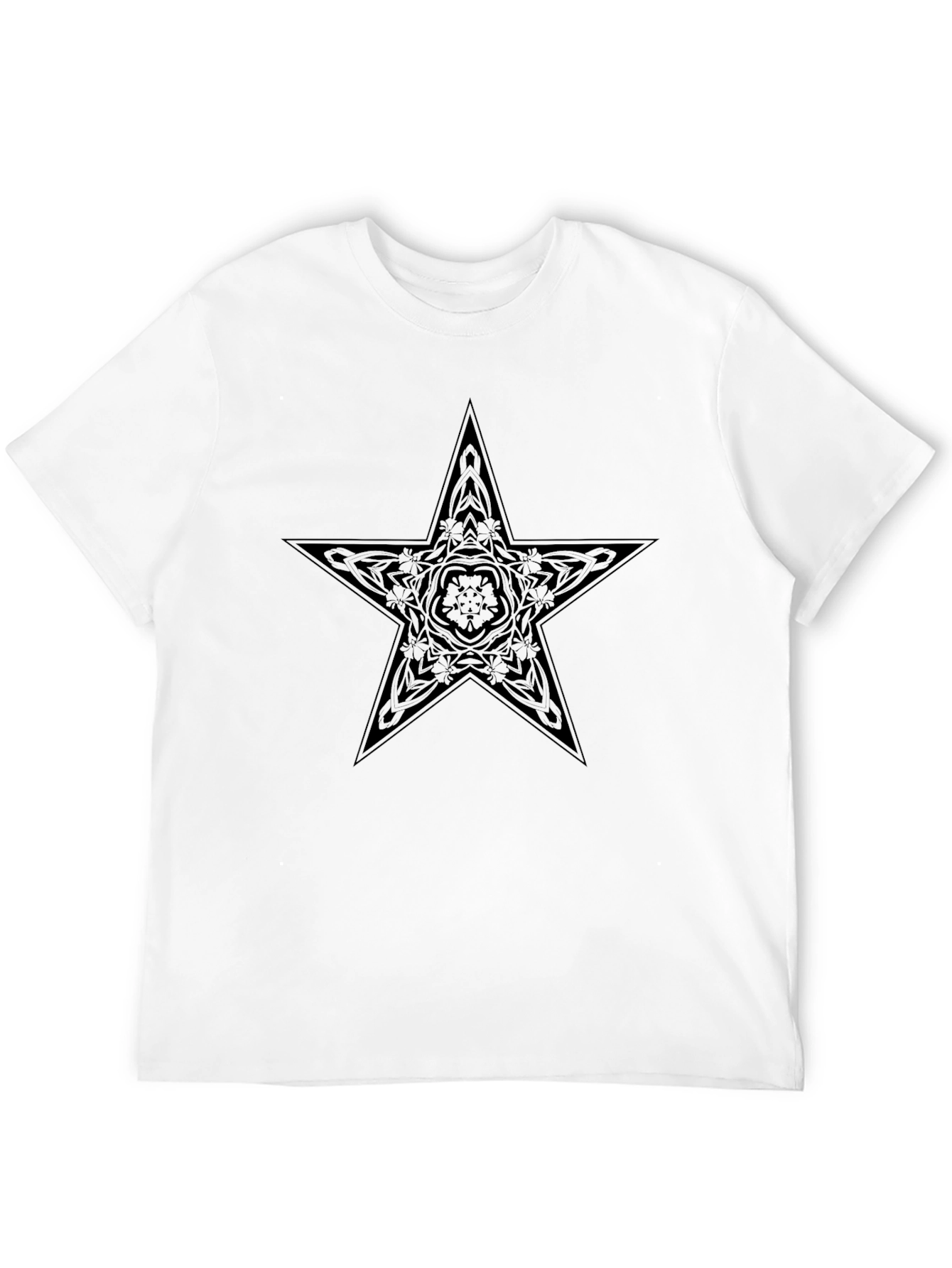 Black Star Mandala Mens T-Shirt