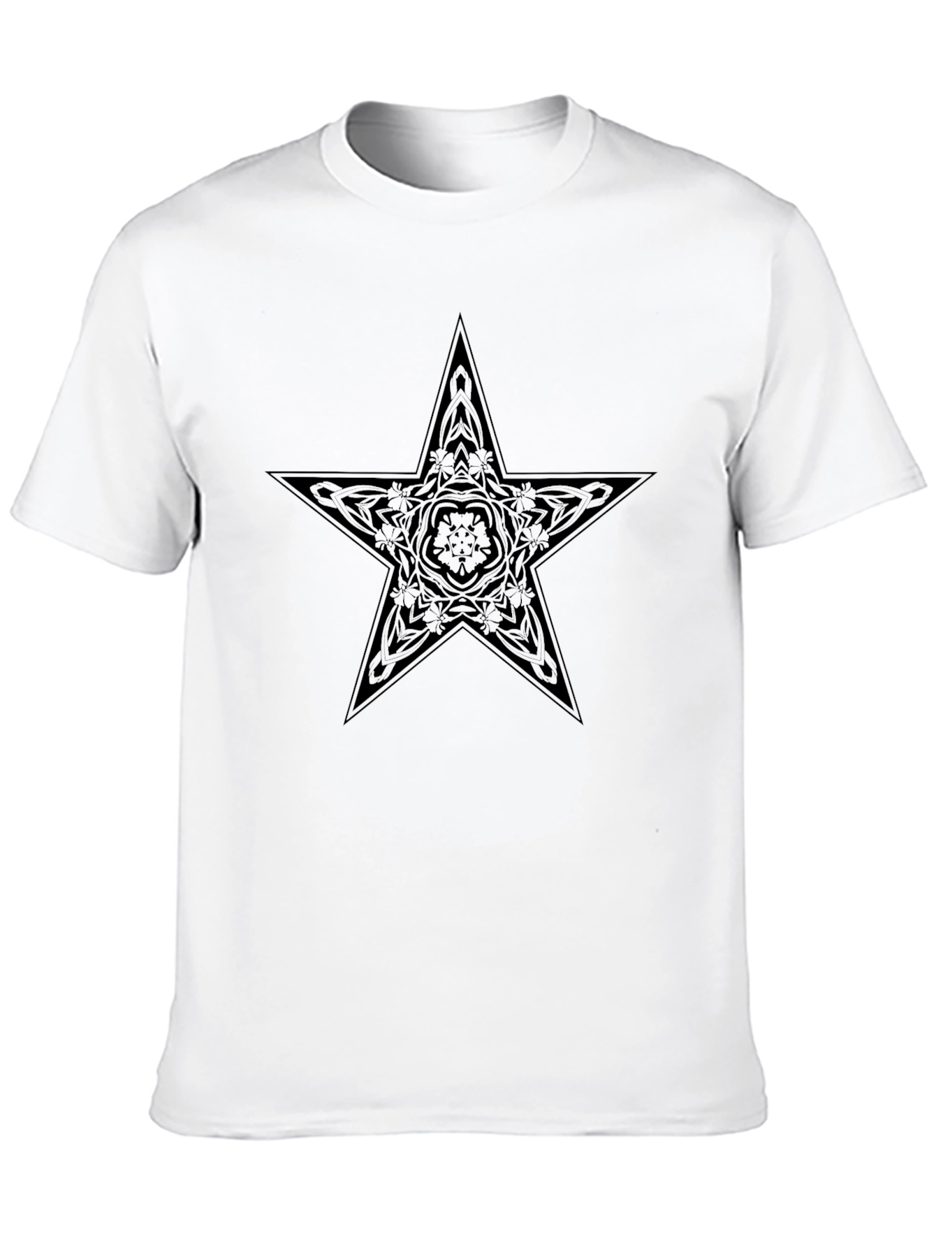 Black Star Mandala Mens T-Shirt