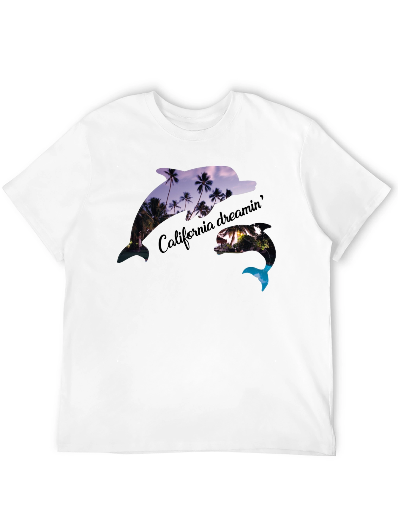 California Dreamin Dolphin Black Tee