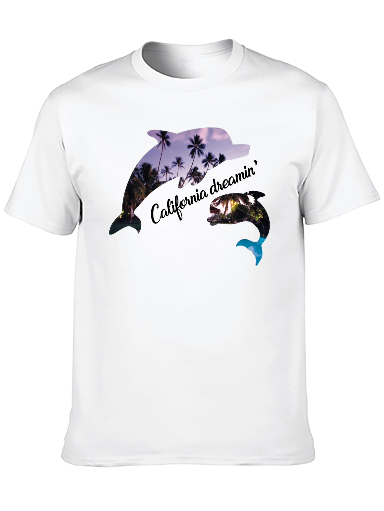California Dreamin Dolphin Black Tee