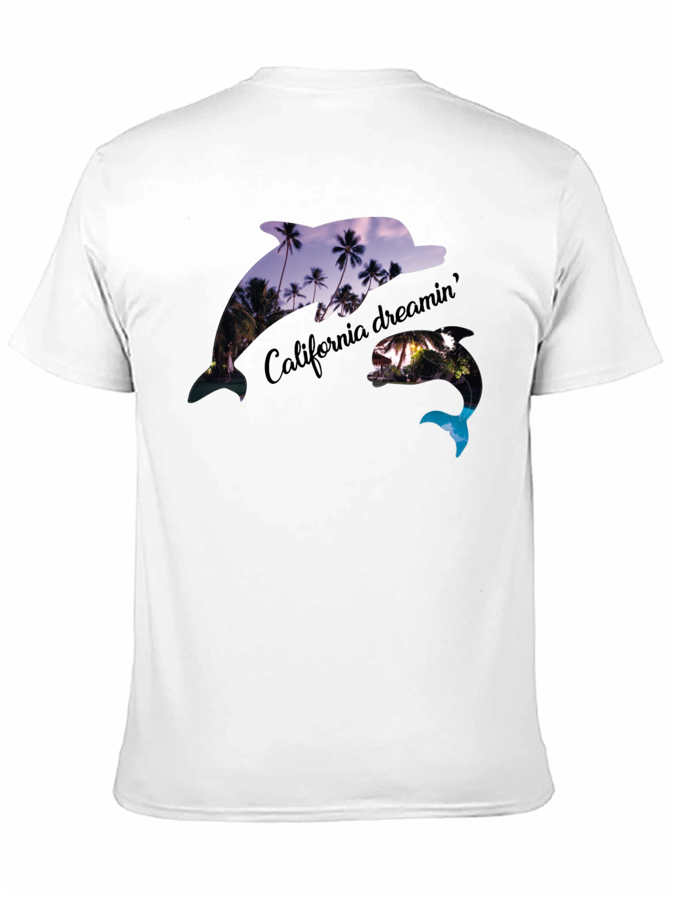 California Dreamin Dolphin Black Tee