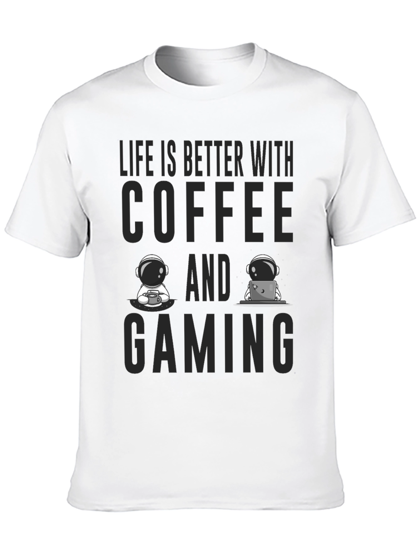 Coffee & Gaming Astronauts Black T-Shirt