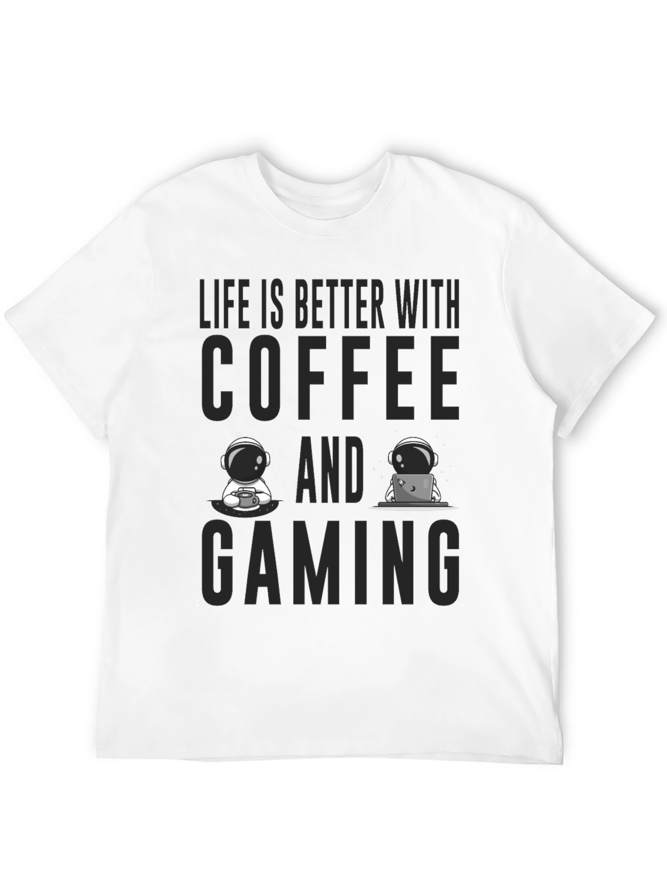 Coffee & Gaming Astronauts Black T-Shirt