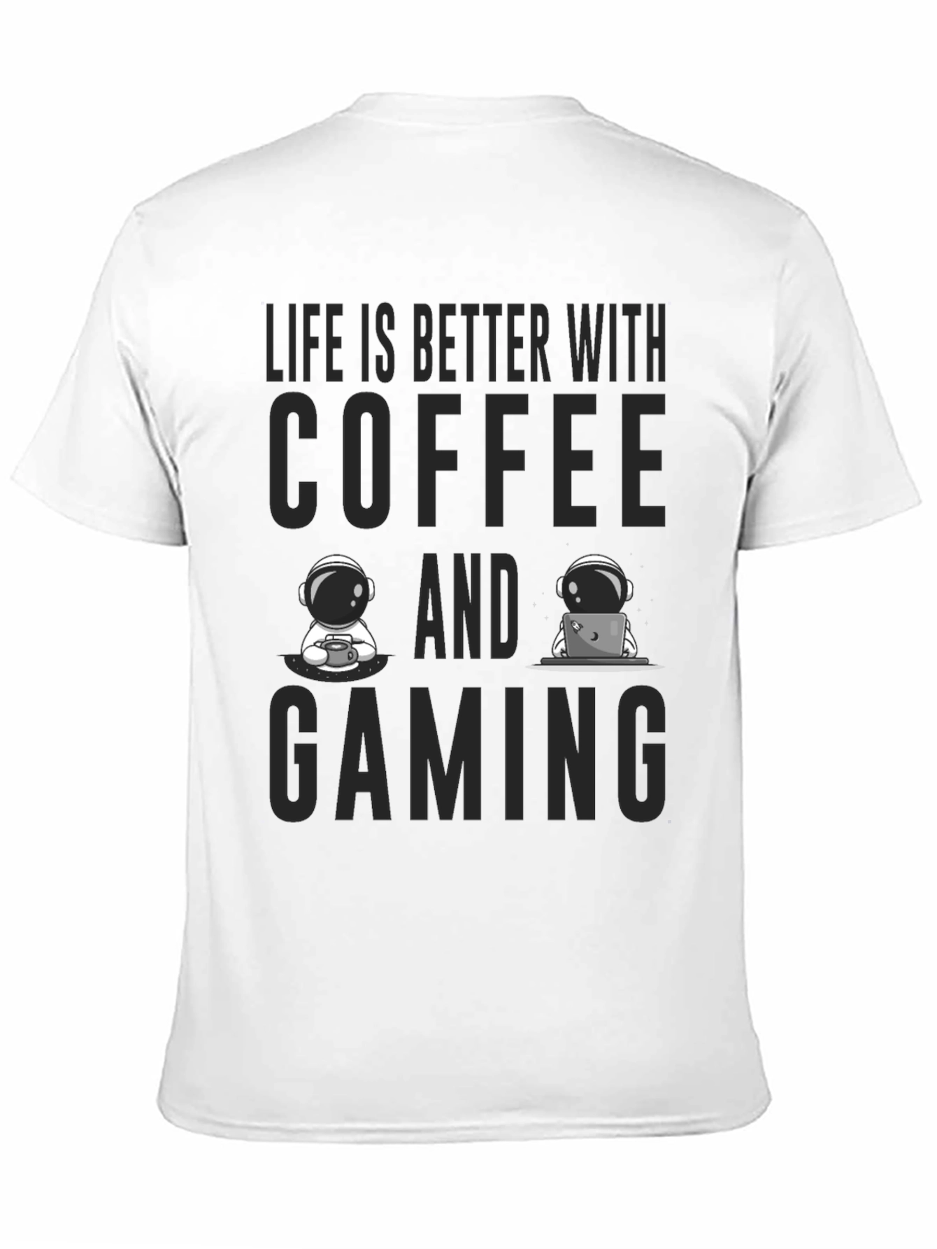 Coffee & Gaming Astronauts Black T-Shirt