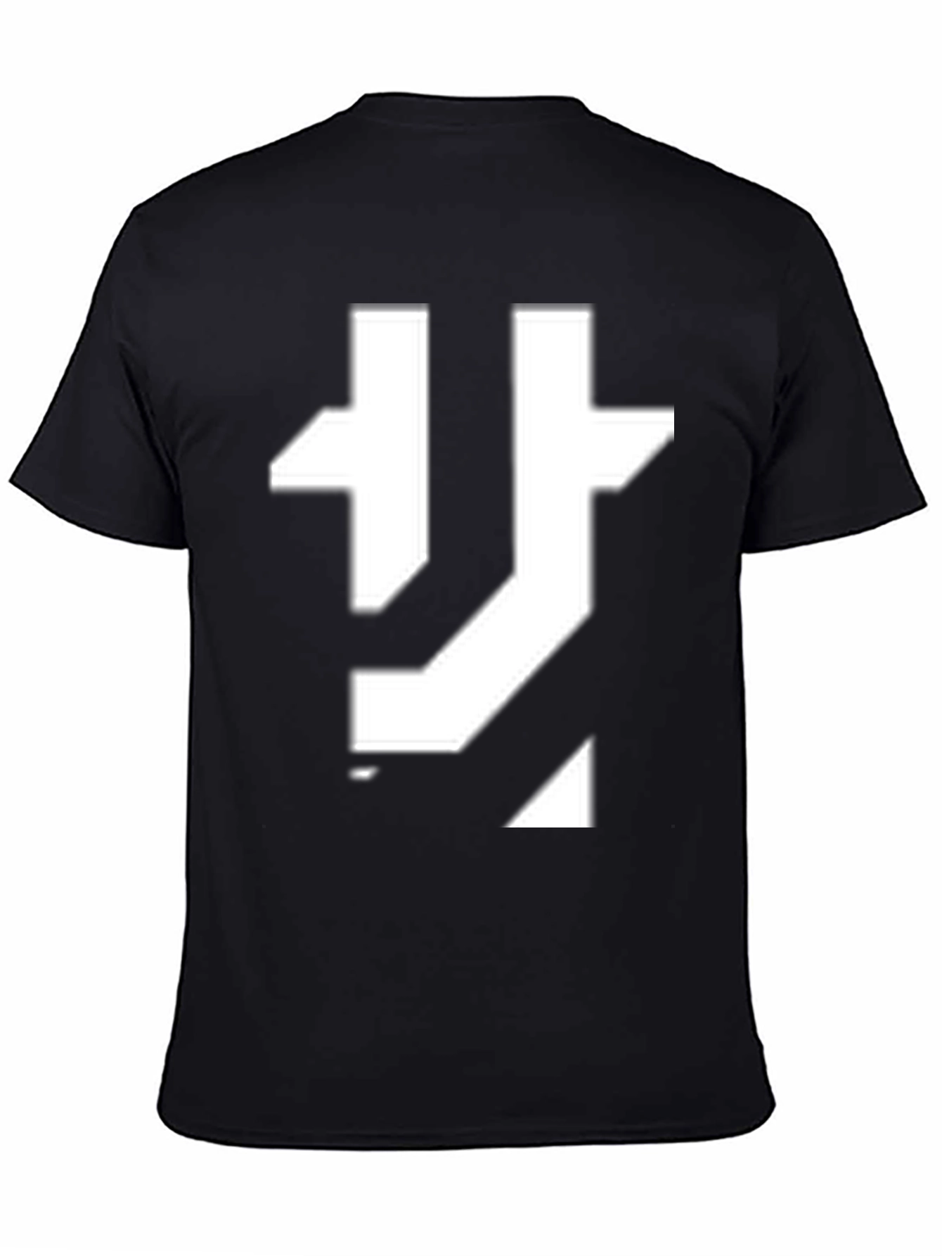 Modern Graphic Tee - Black with Abstract White Design