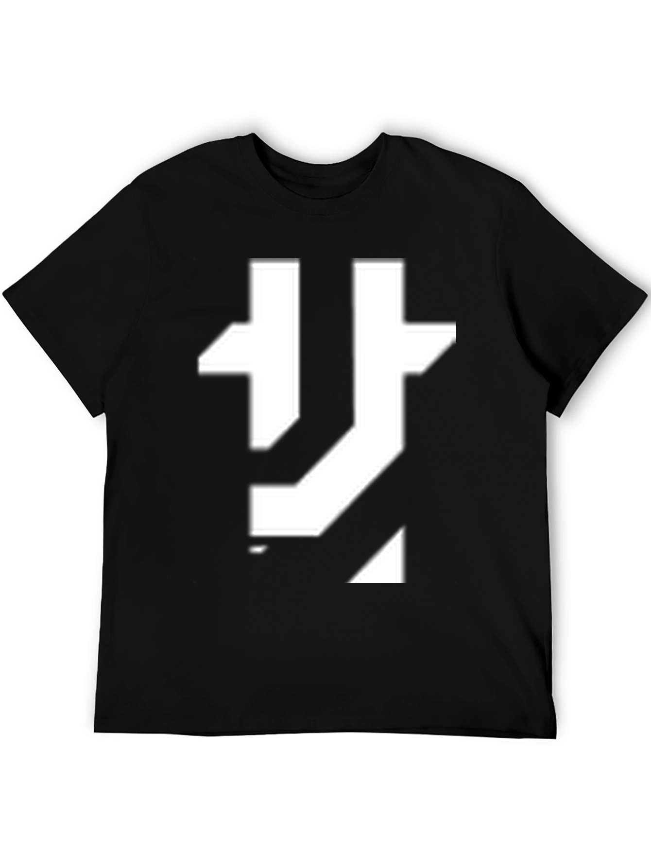 Modern Graphic Tee - Black with Abstract White Design