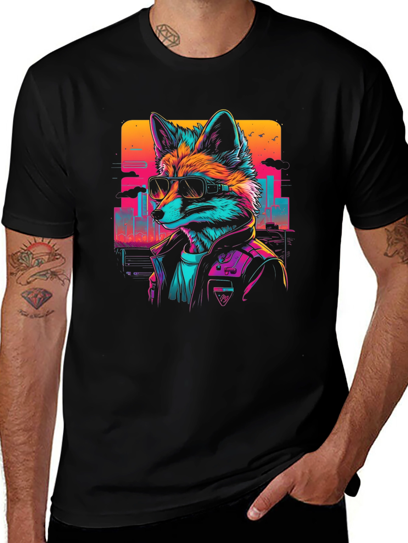 Retro Fox Graphic Tee - Cool Animal T-Shirt
