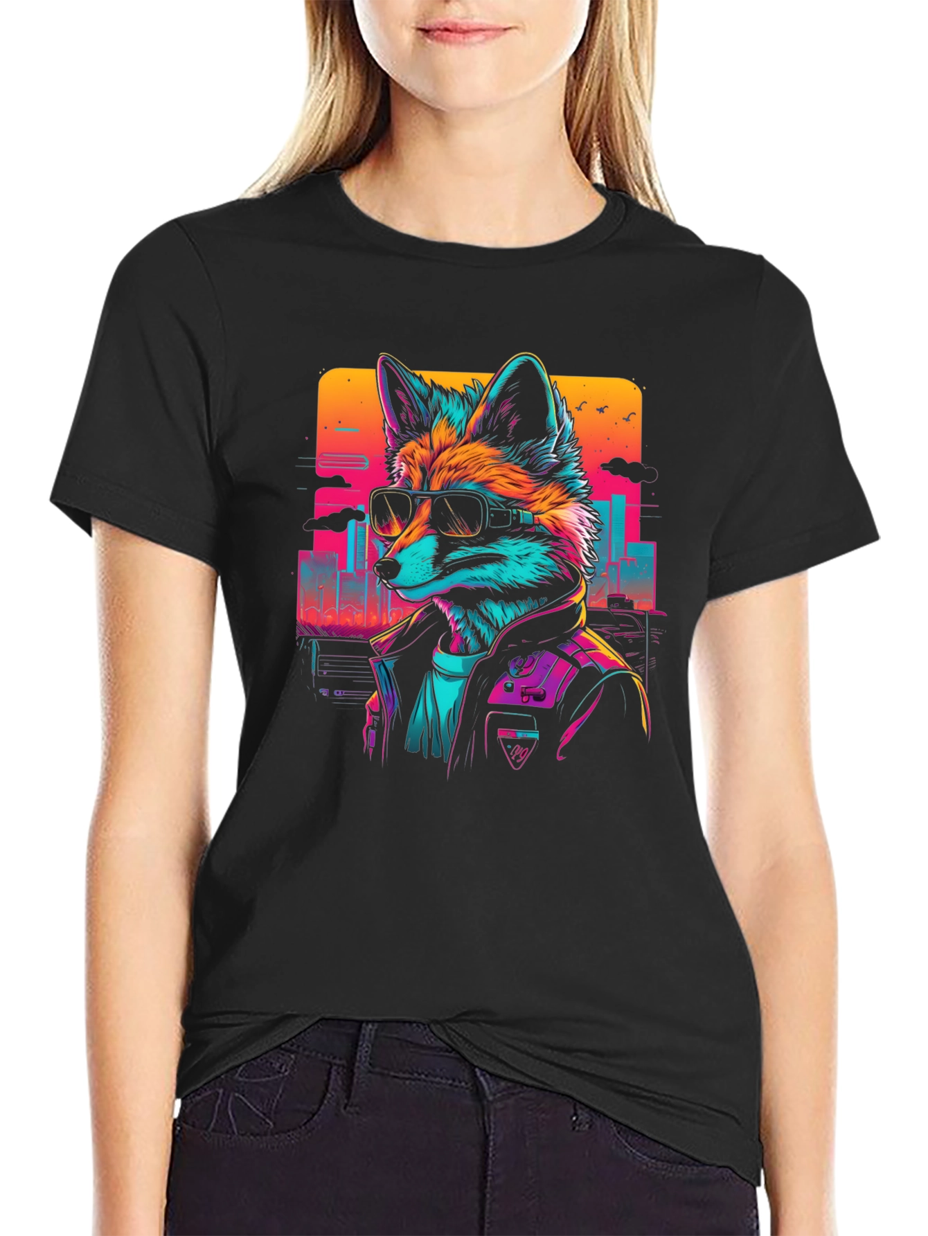 Retro Fox Graphic Tee - Cool Animal T-Shirt