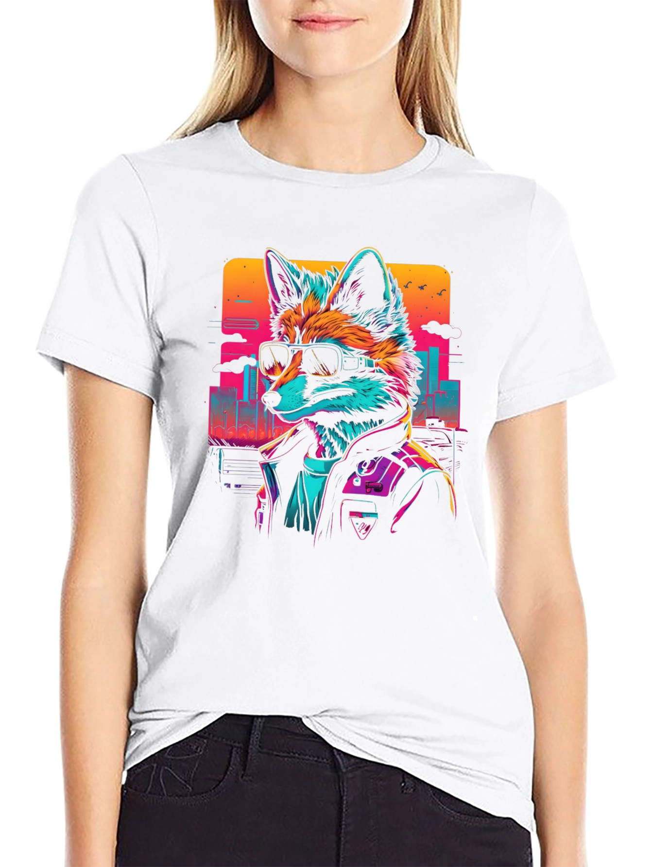Retro Fox Graphic Tee - Cool Animal T-Shirt