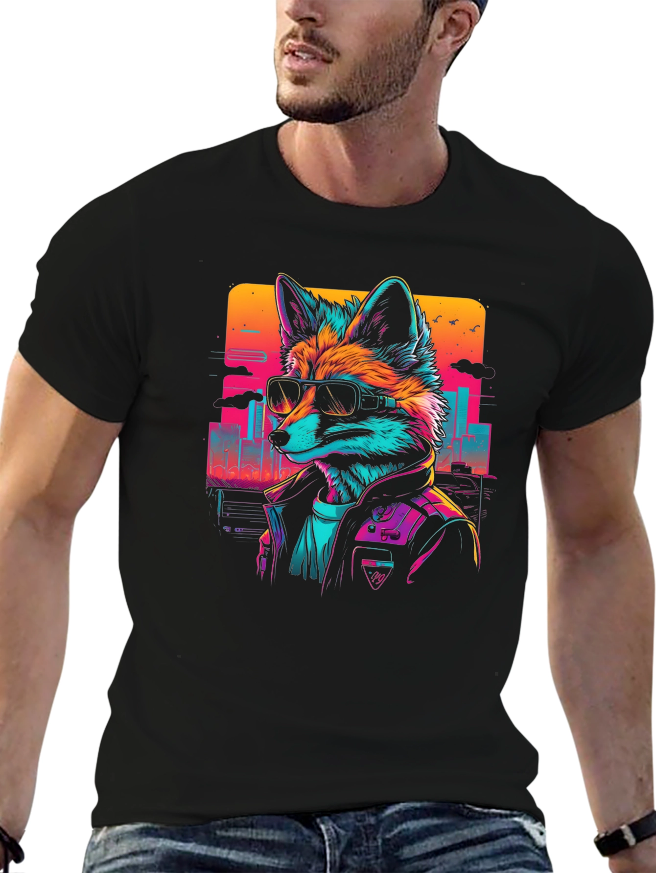 Retro Fox Graphic Tee - Cool Animal T-Shirt