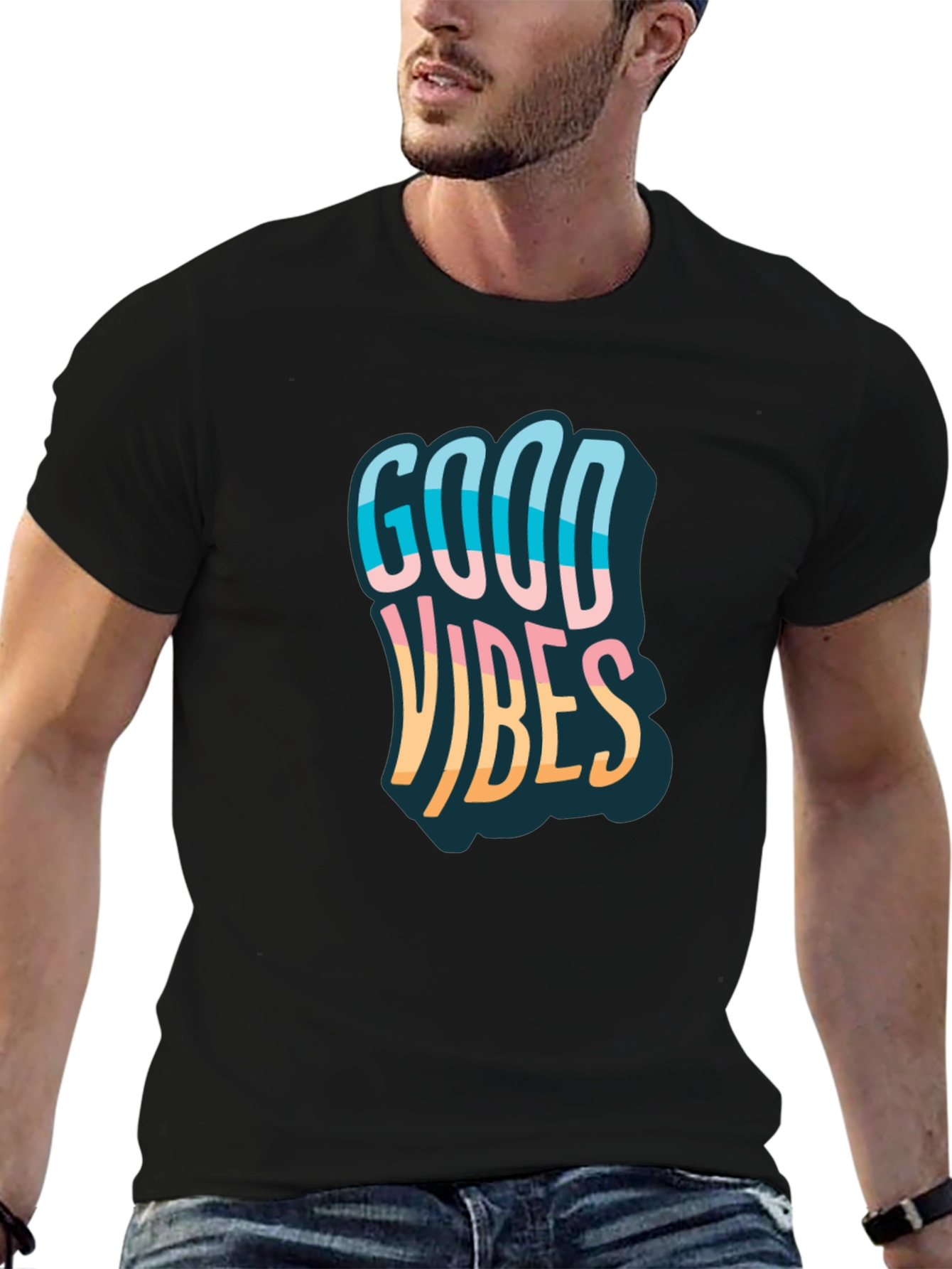 Good Vibes Graphic Tee - Mens Black T-Shirt