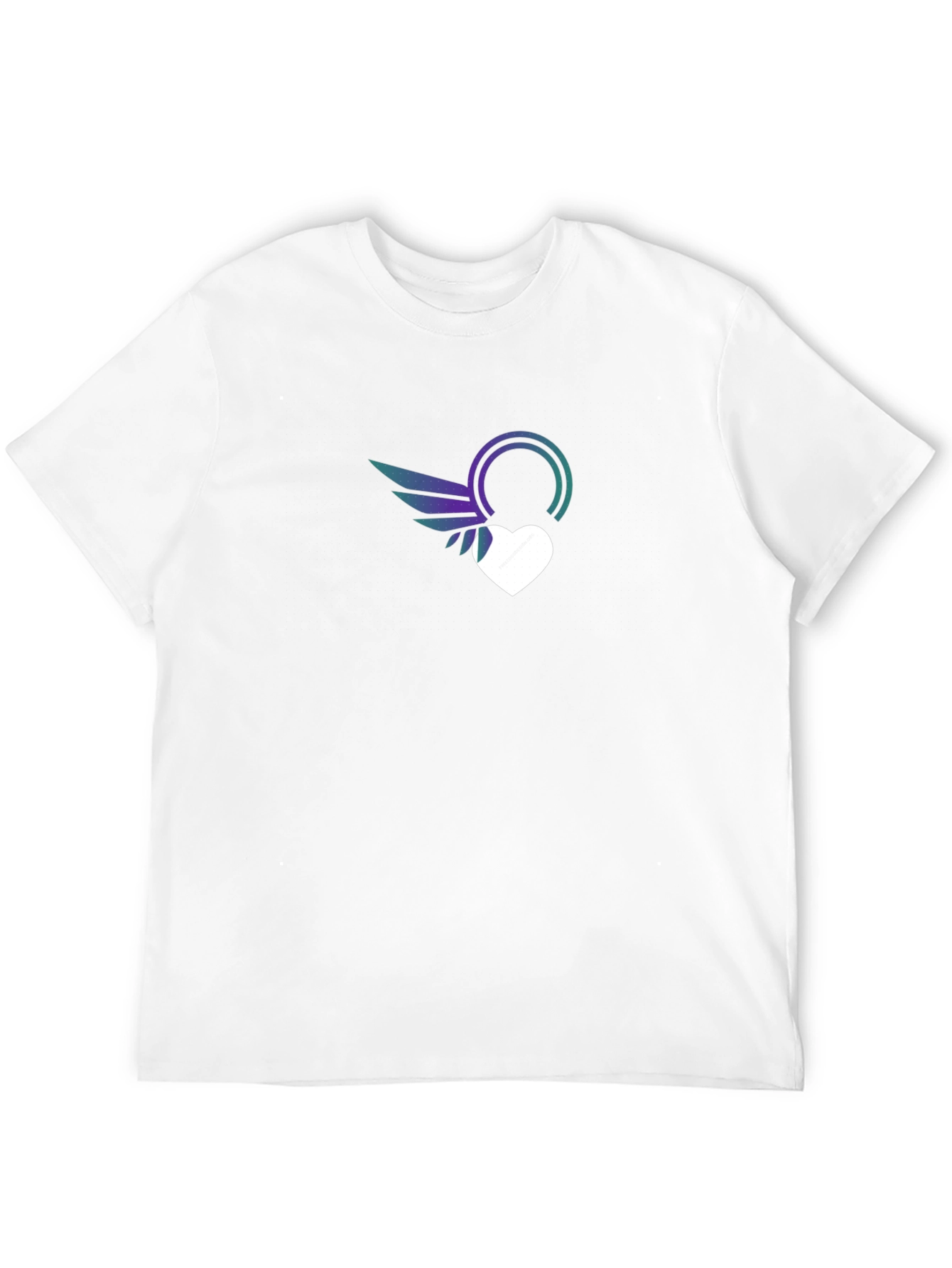 Stylish Black T-Shirt with Heart & Wings Graphic Print