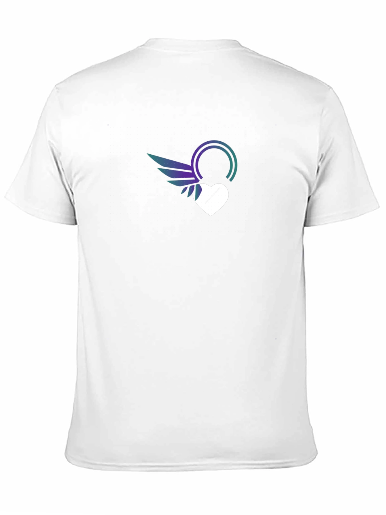 Stylish Black T-Shirt with Heart & Wings Graphic Print