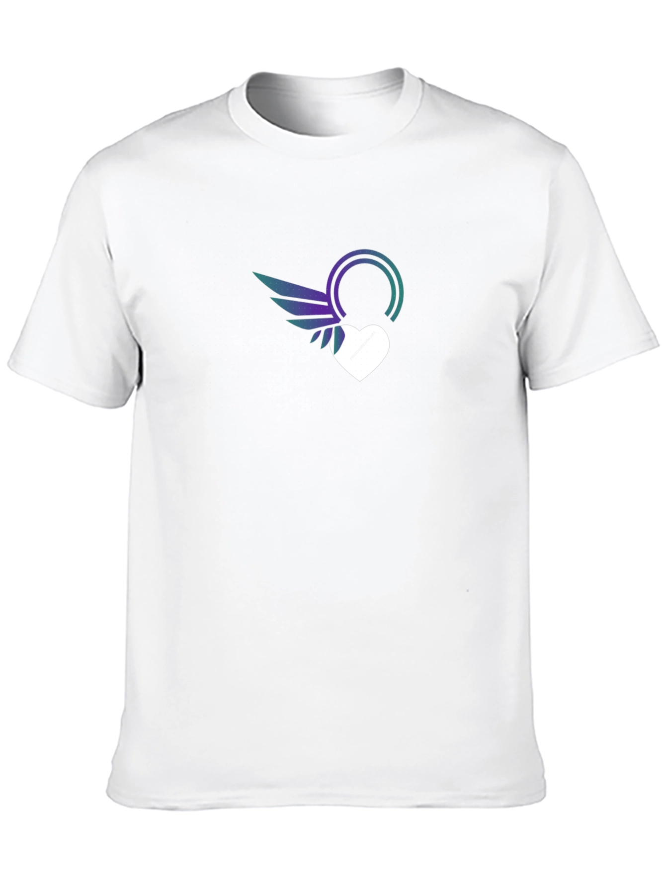 Stylish Black T-Shirt with Heart & Wings Graphic Print