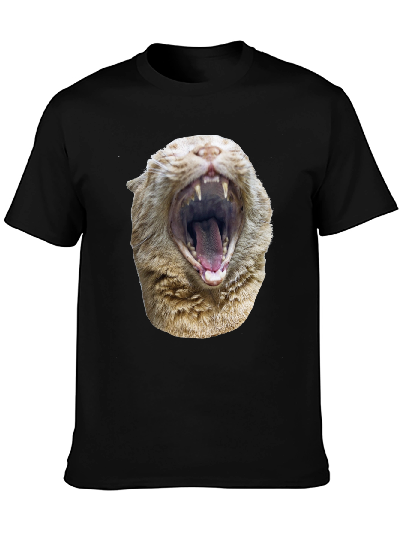 Roaring Cat Graphic Tee - Black Cotton Comfort