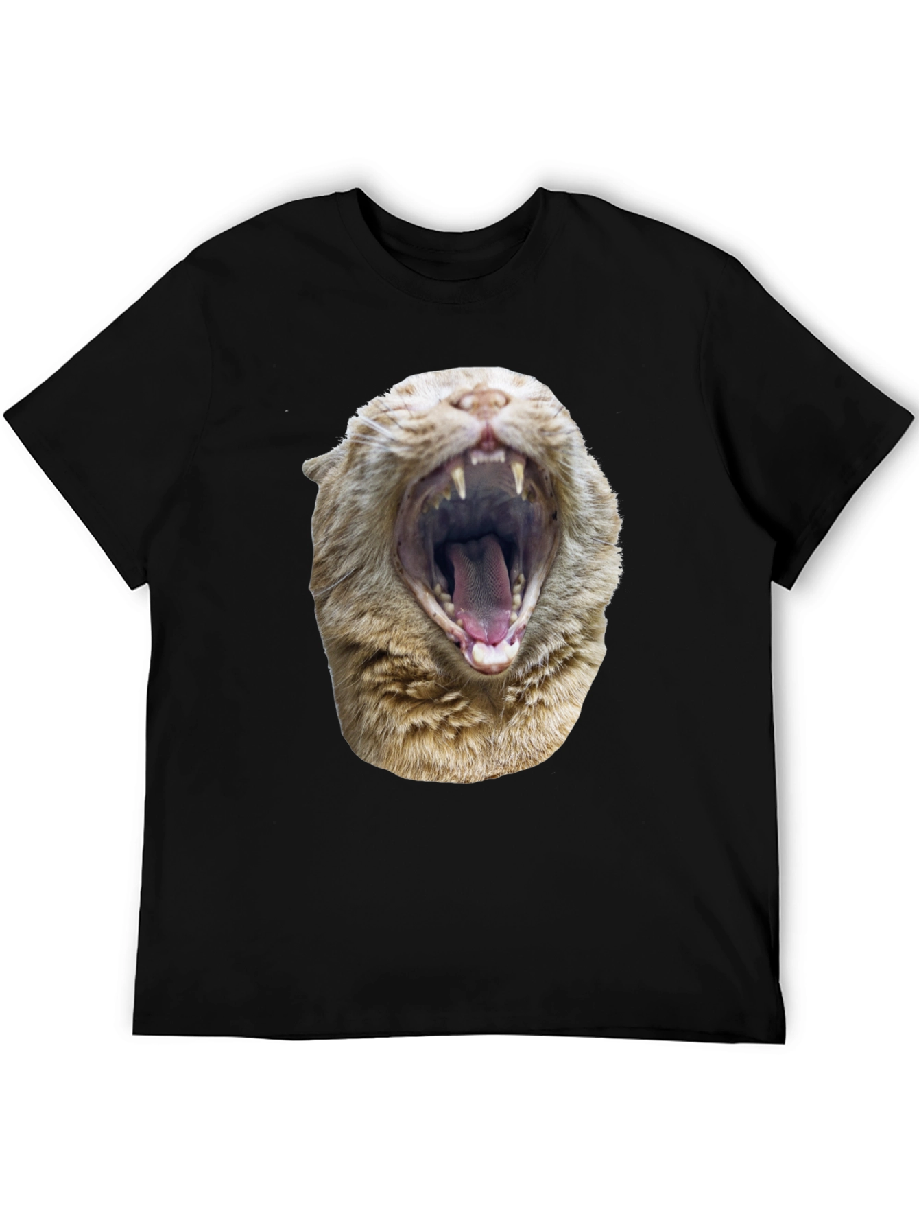 Roaring Cat Graphic Tee - Black Cotton Comfort