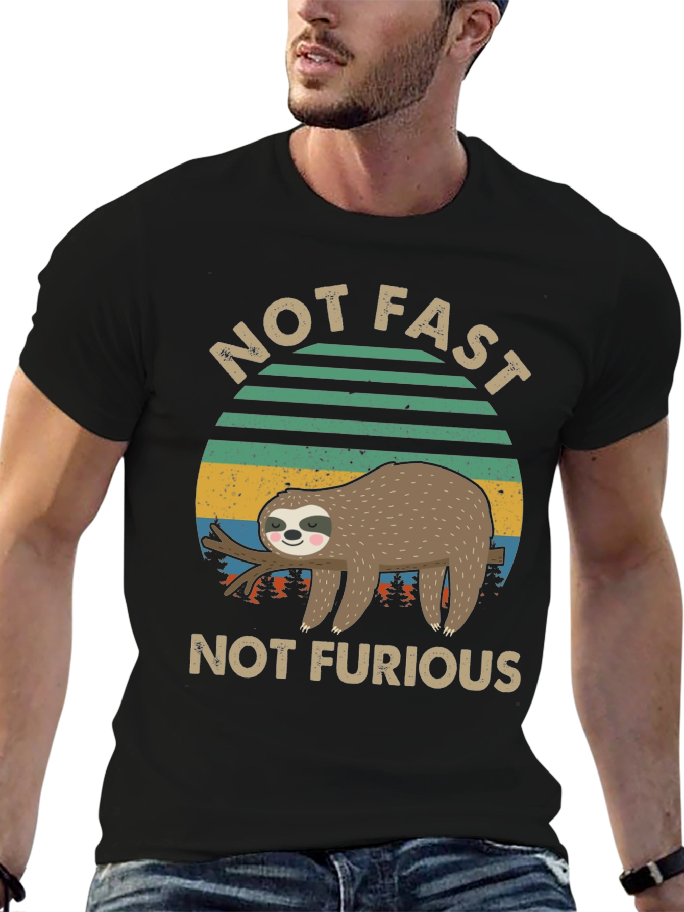 Not Fast Not Furious Sloth Graphic Tee
