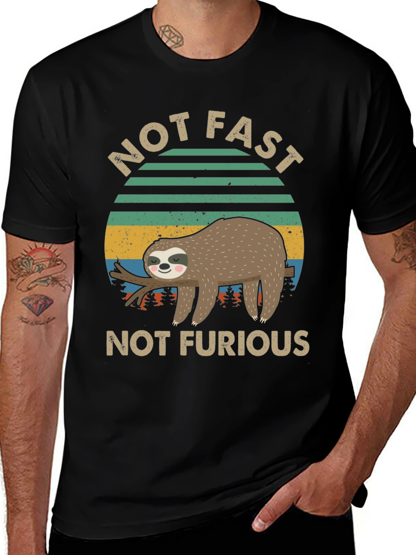 Not Fast Not Furious Sloth Graphic Tee