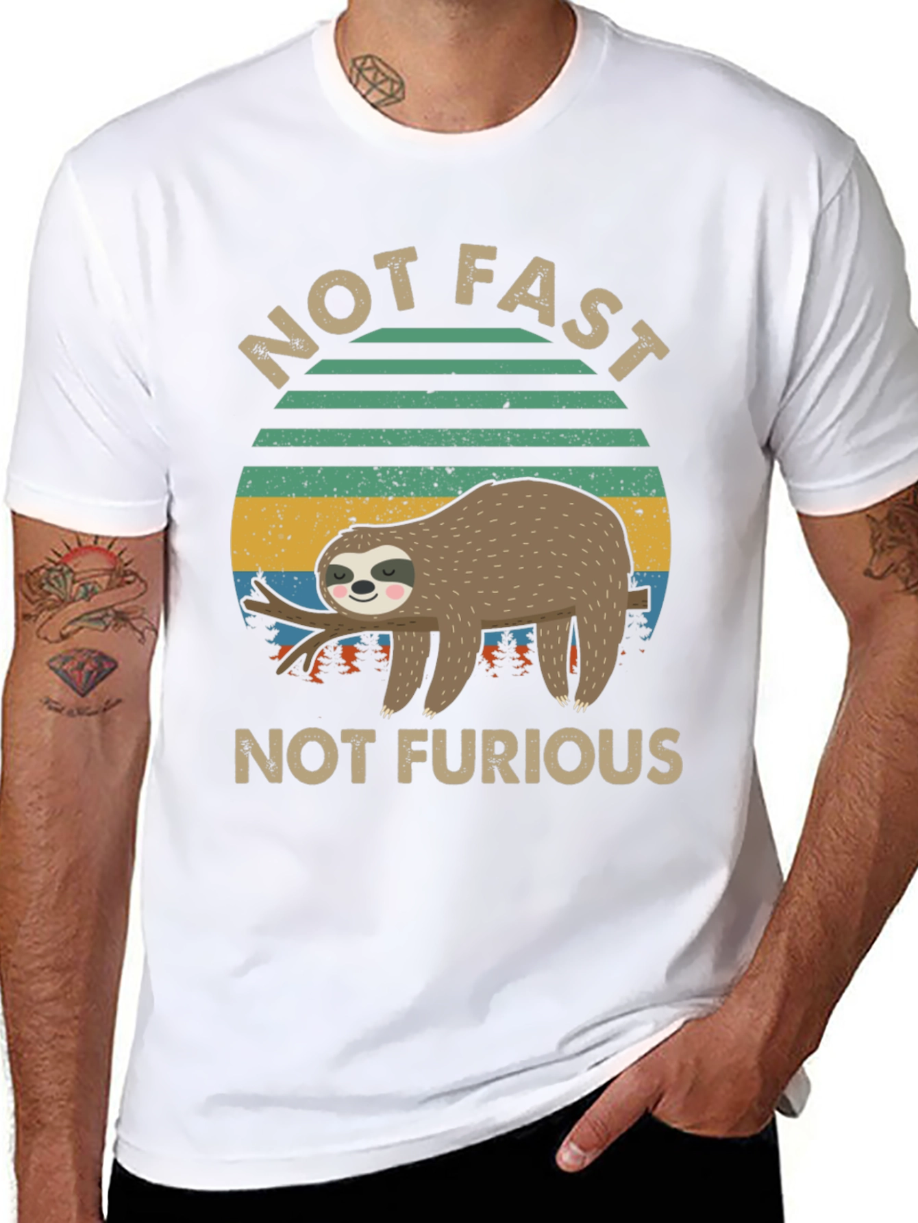 Not Fast Not Furious Sloth Graphic Tee