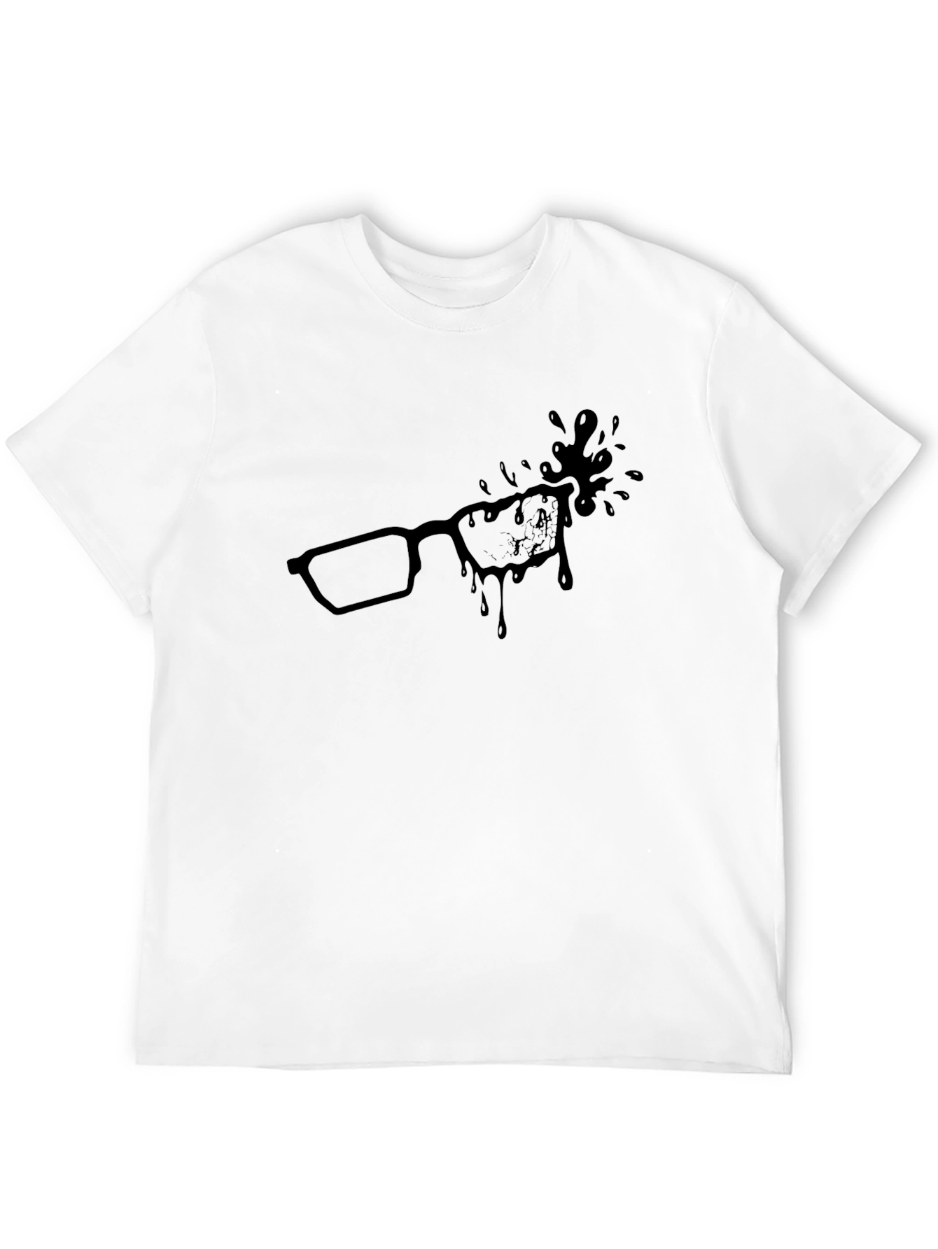 Ink Splatter Glasses Graphic Tee - Black