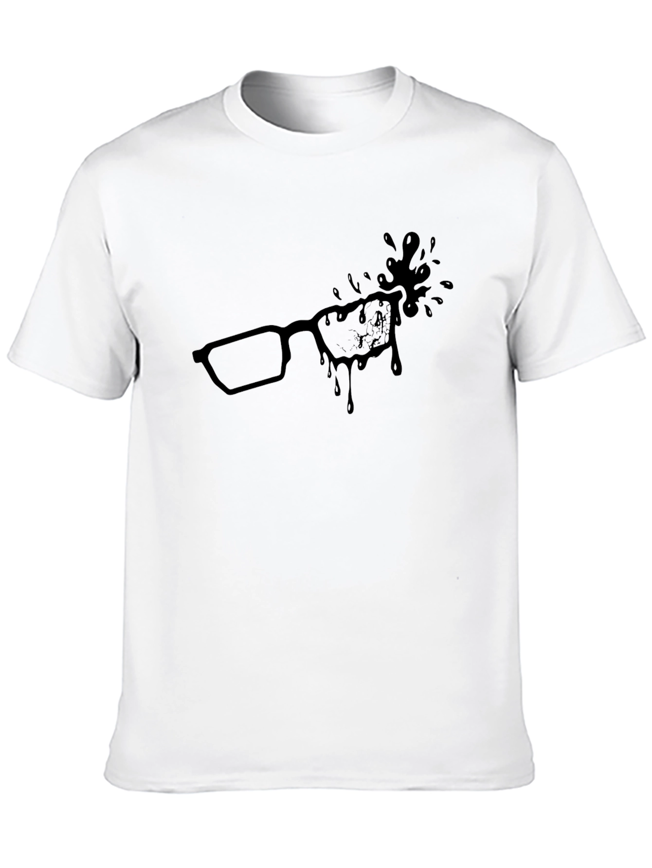 Ink Splatter Glasses Graphic Tee - Black