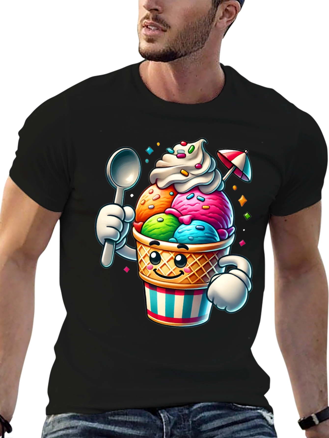 Fun Ice Cream T-Shirt - Cartoon Character Tee