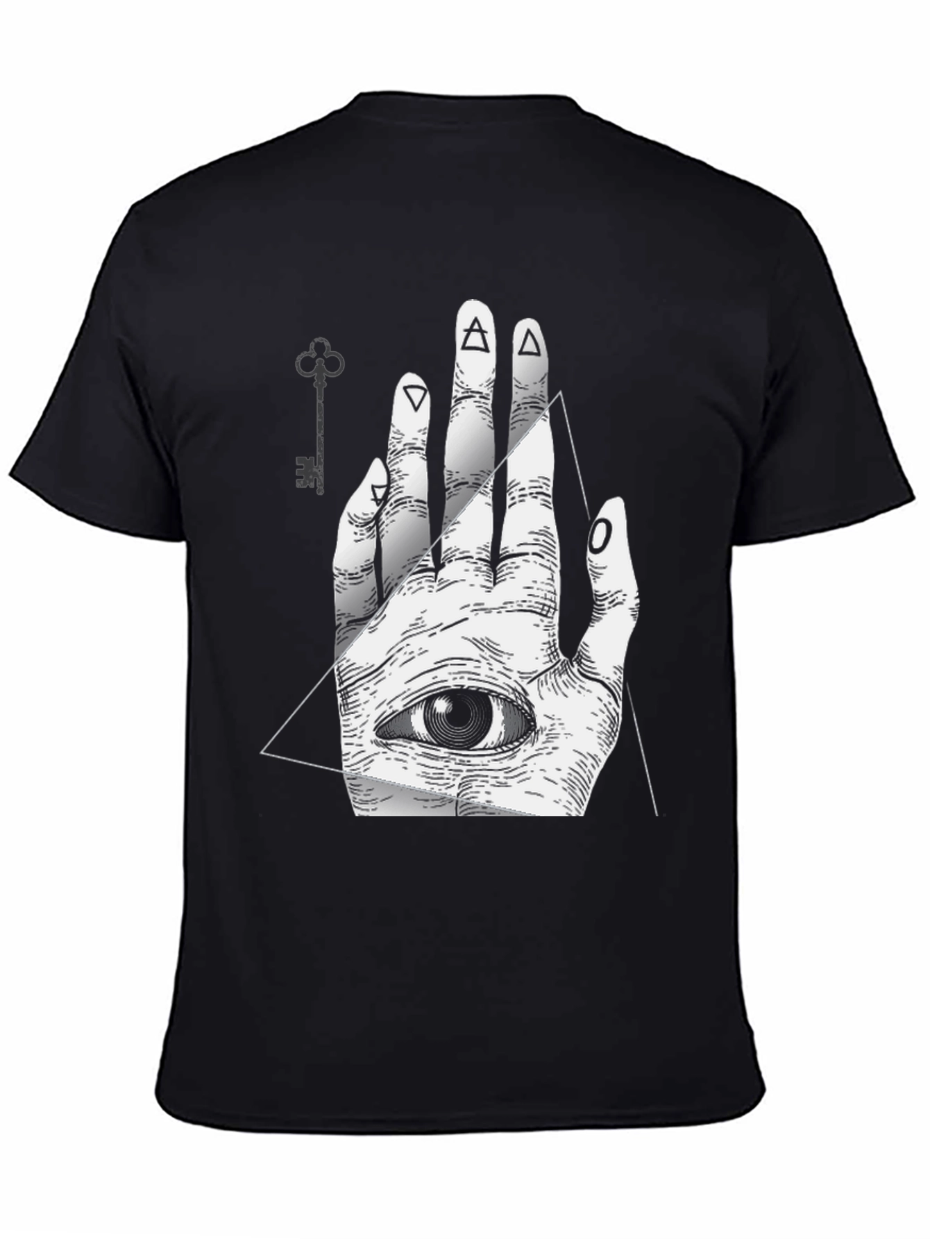 Eye Hand Graphic Tee - Stylish Mens Black T-Shirt