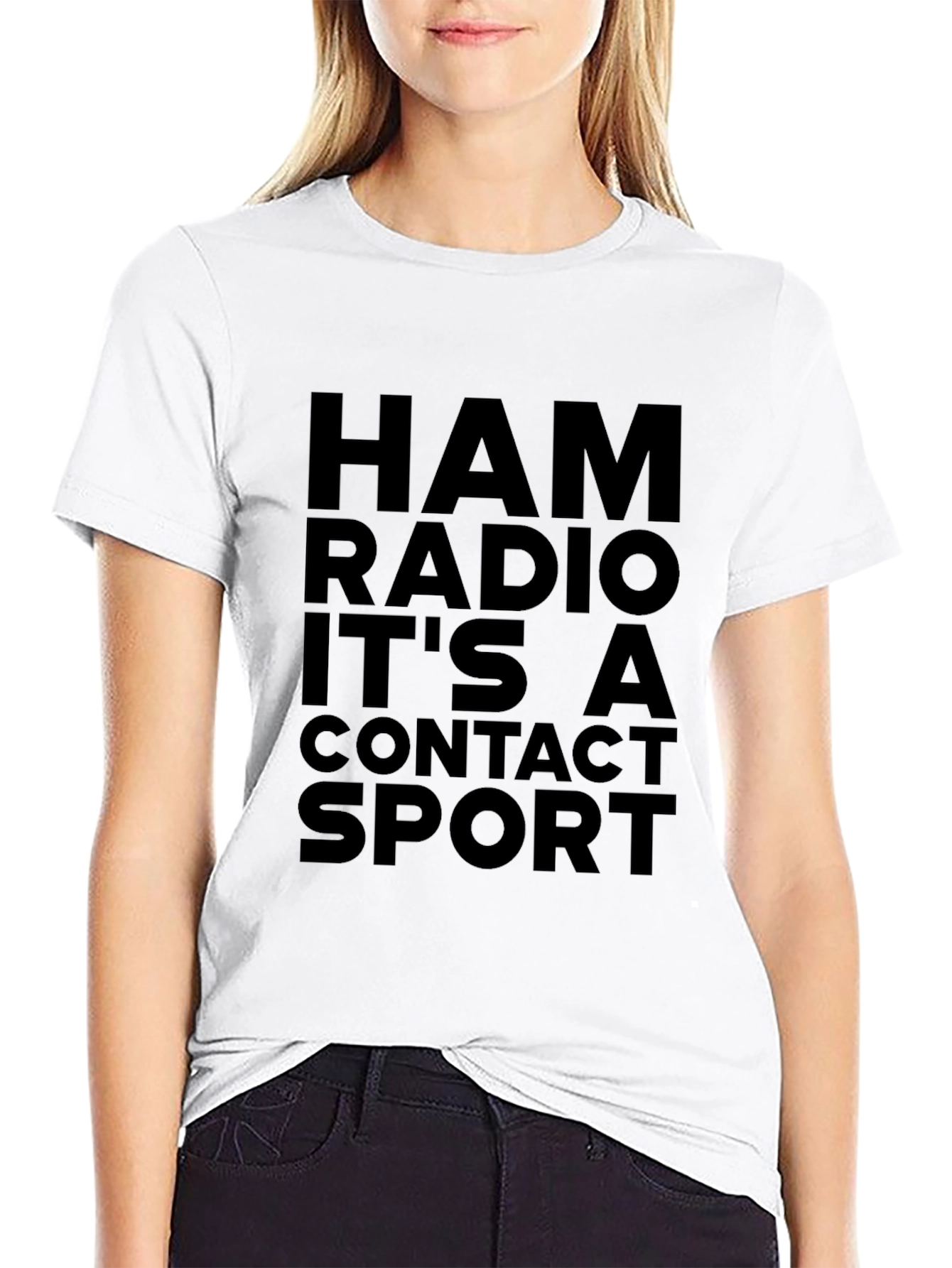 Ham Radio Contact Sport Black T-Shirt