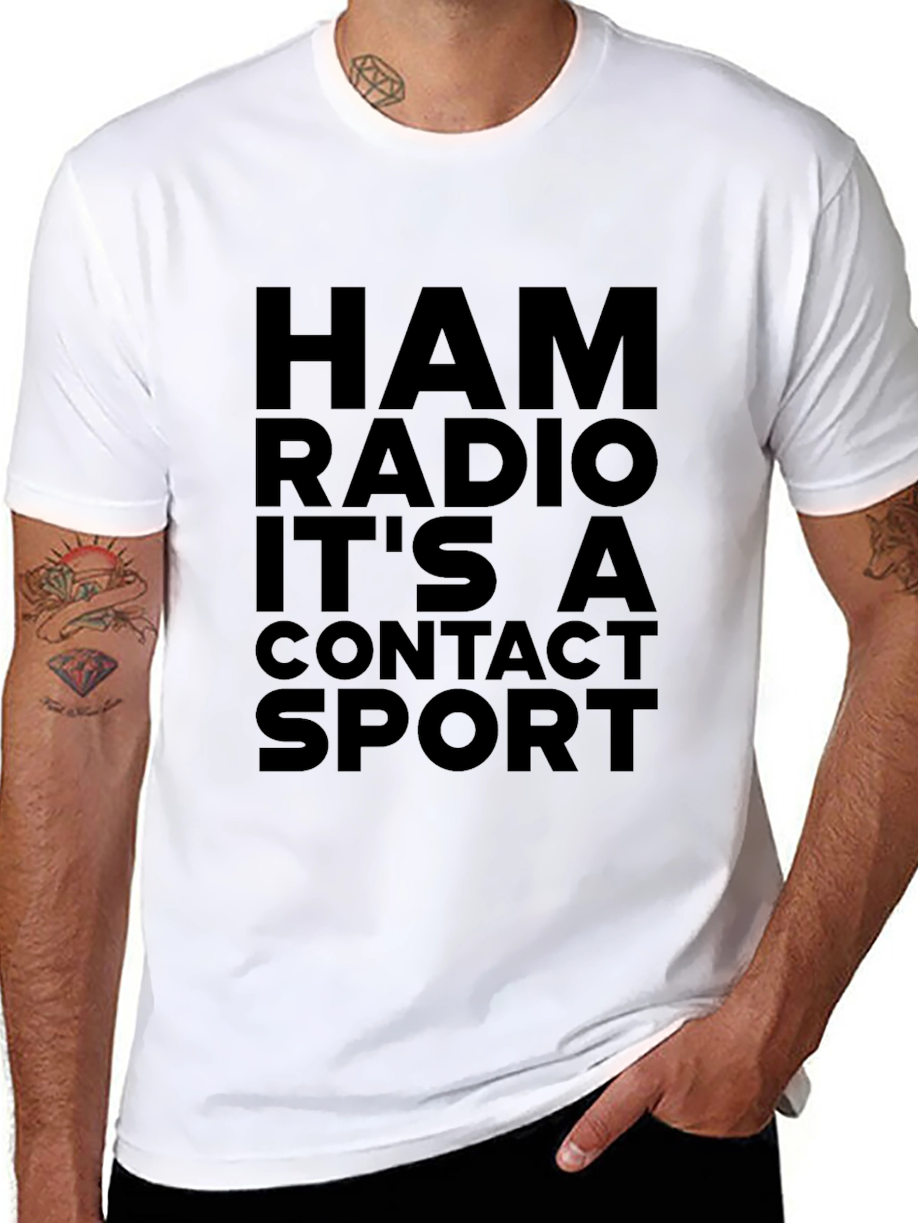Ham Radio Contact Sport Black T-Shirt