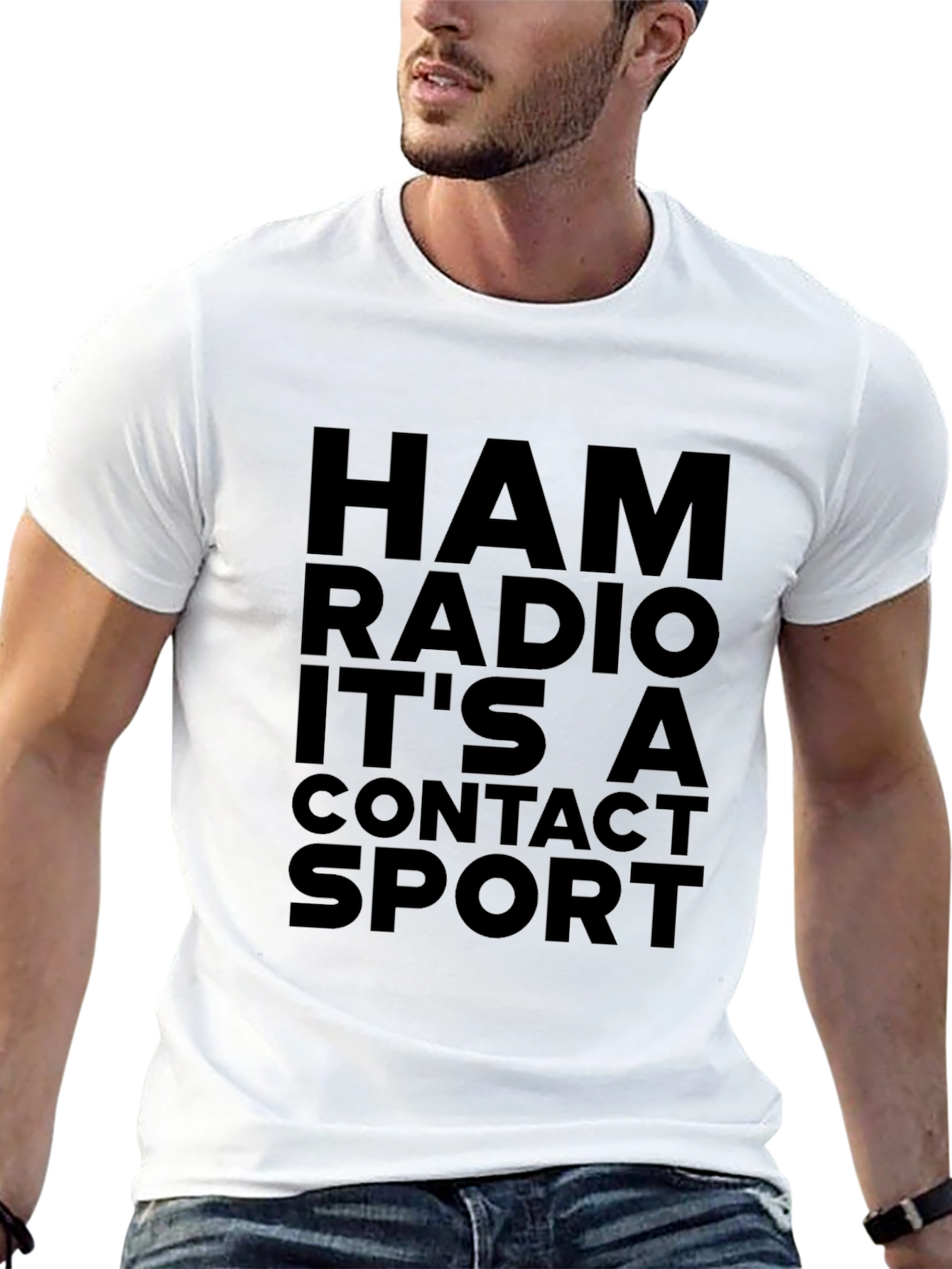Ham Radio Contact Sport Black T-Shirt