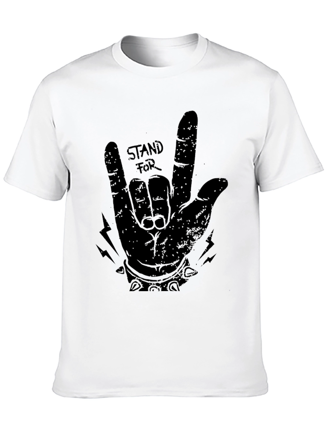 Stand For Rock Hand Black Graphic Tee