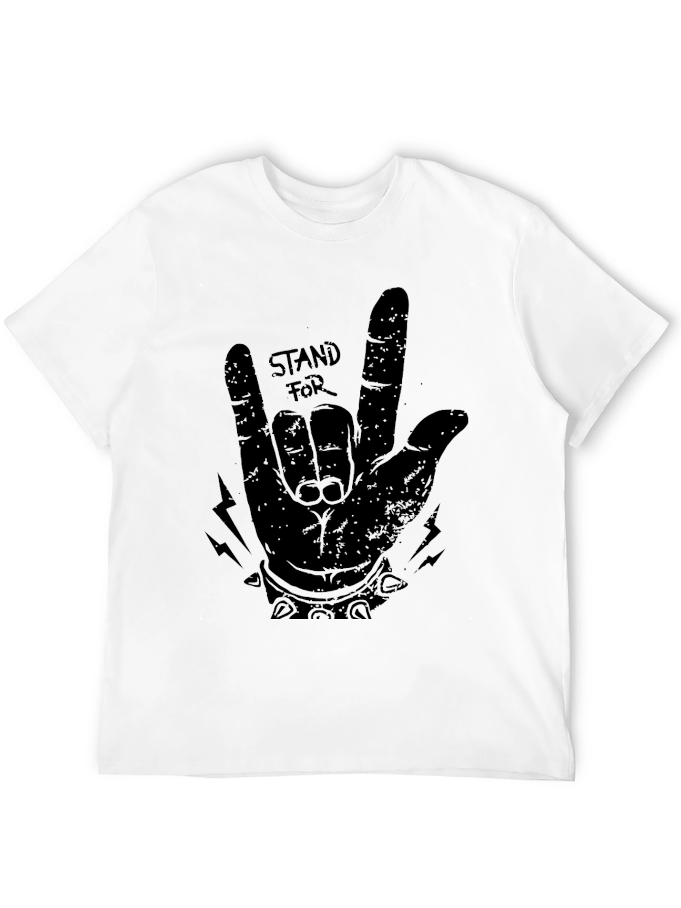 Stand For Rock Hand Black Graphic Tee