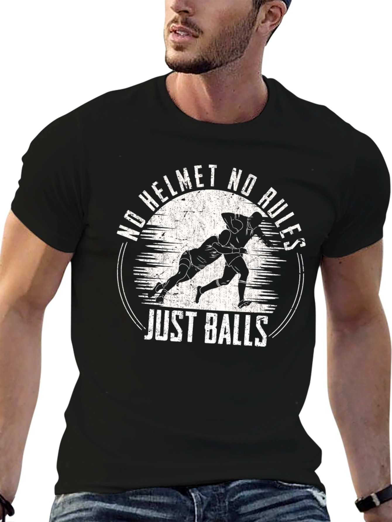 No Helmet No Rules Just Balls Graphic Tee
