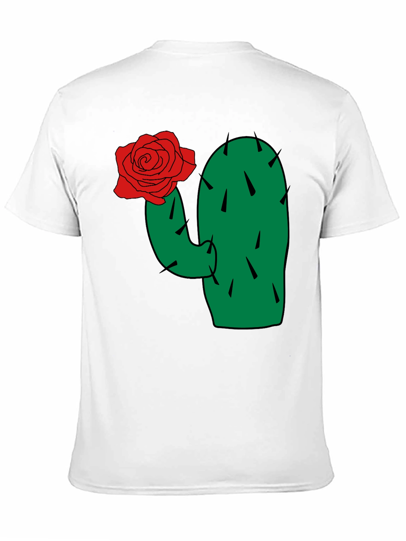 Cactus Rose Graphic Tee - Black Cotton T-Shirt