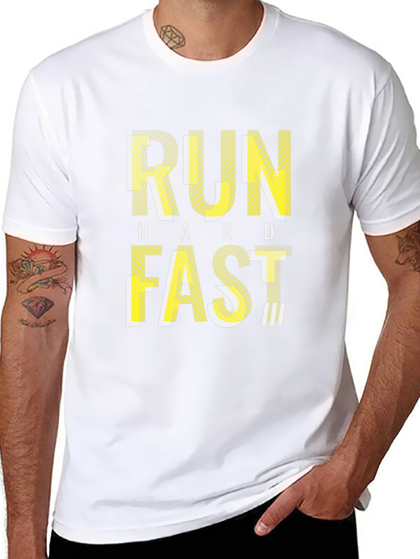 Run Hard Fast T-Shirt - Black Graphic Tee
