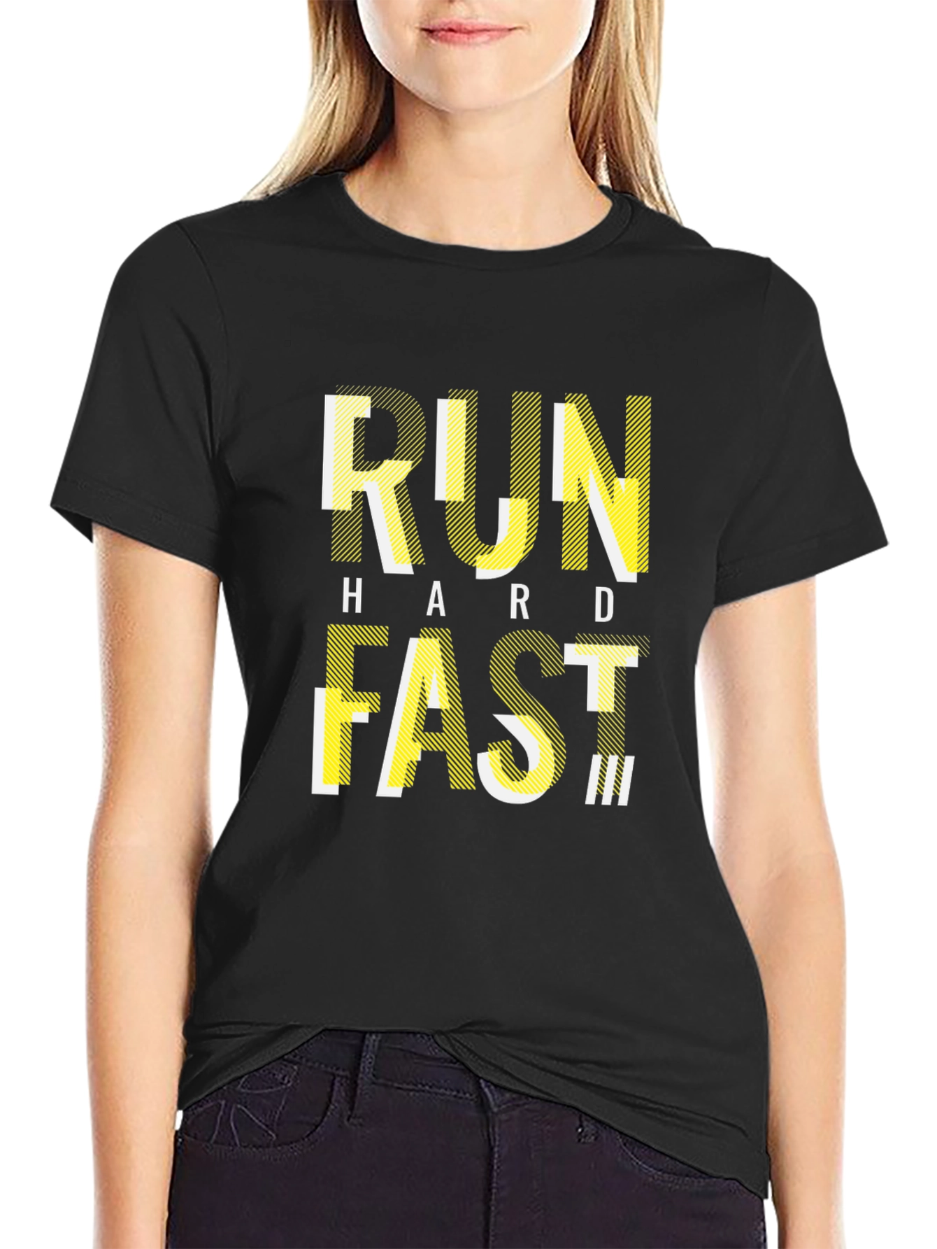 Run Hard Fast T-Shirt - Black Graphic Tee