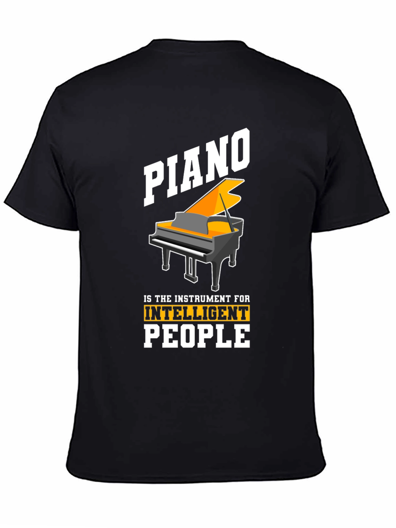 Piano Intelligent People Black Graphic T-Shirt