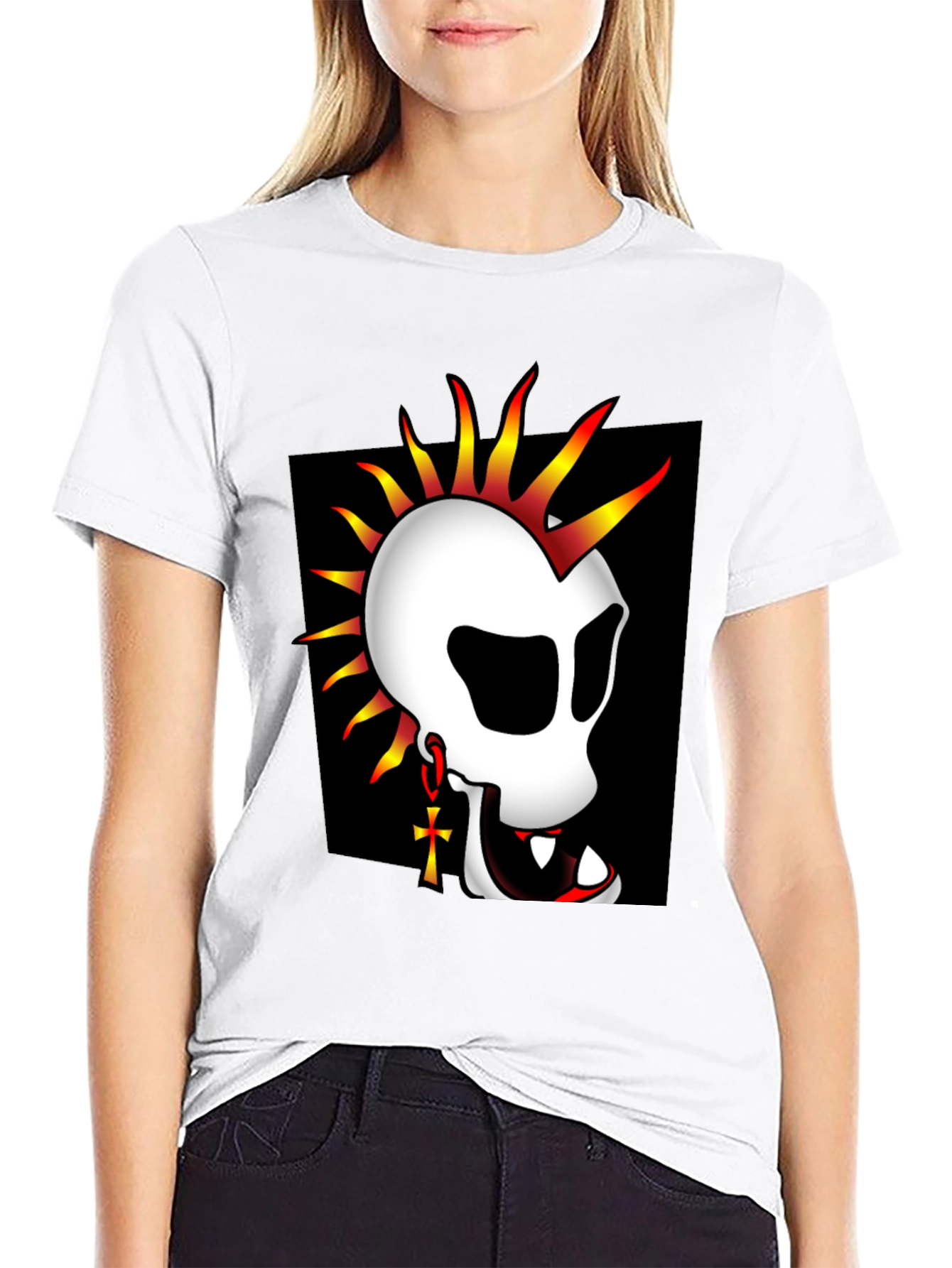 Punk Skull Graphic T-Shirt - Black