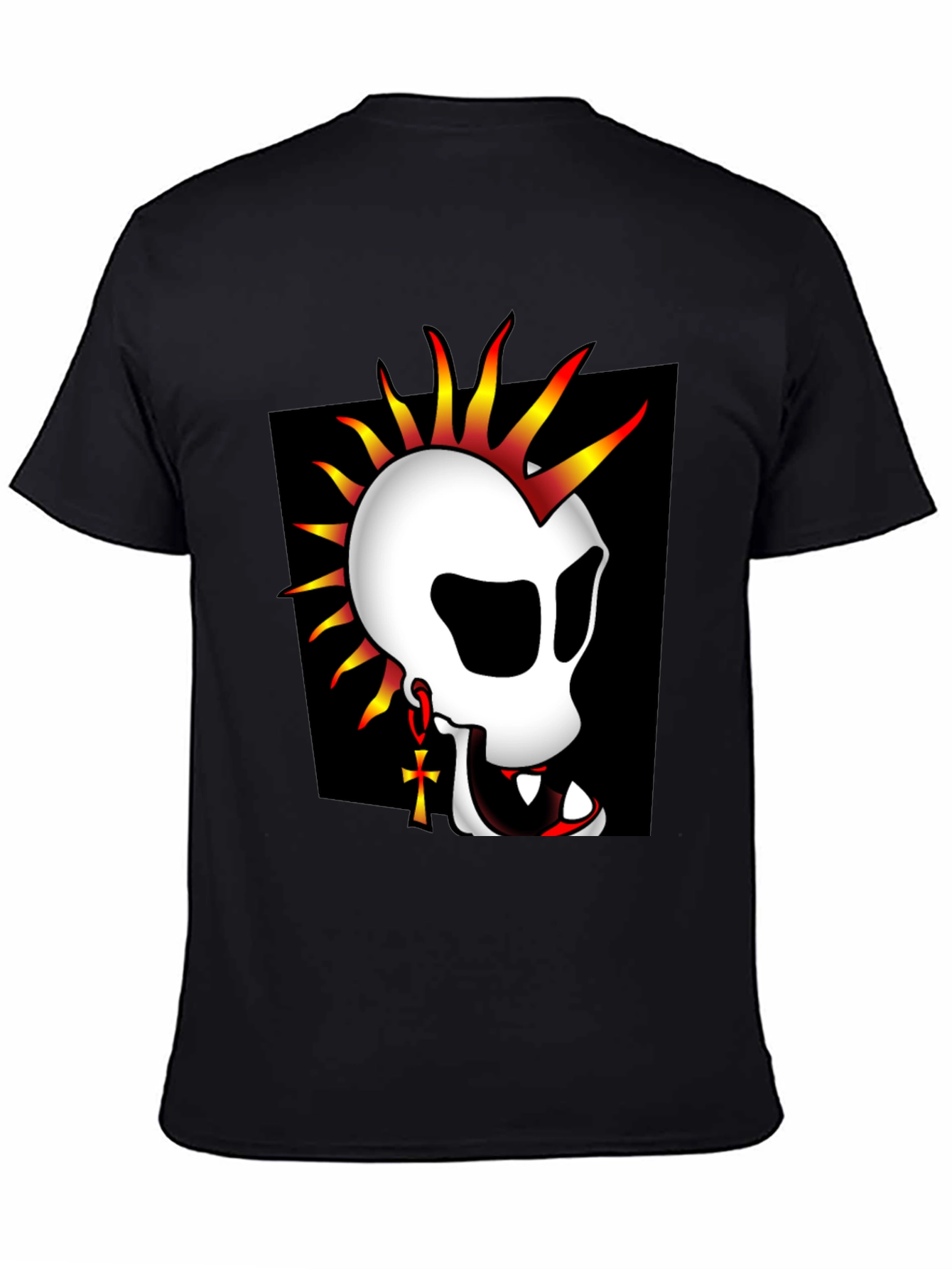Punk Skull Graphic T-Shirt - Black
