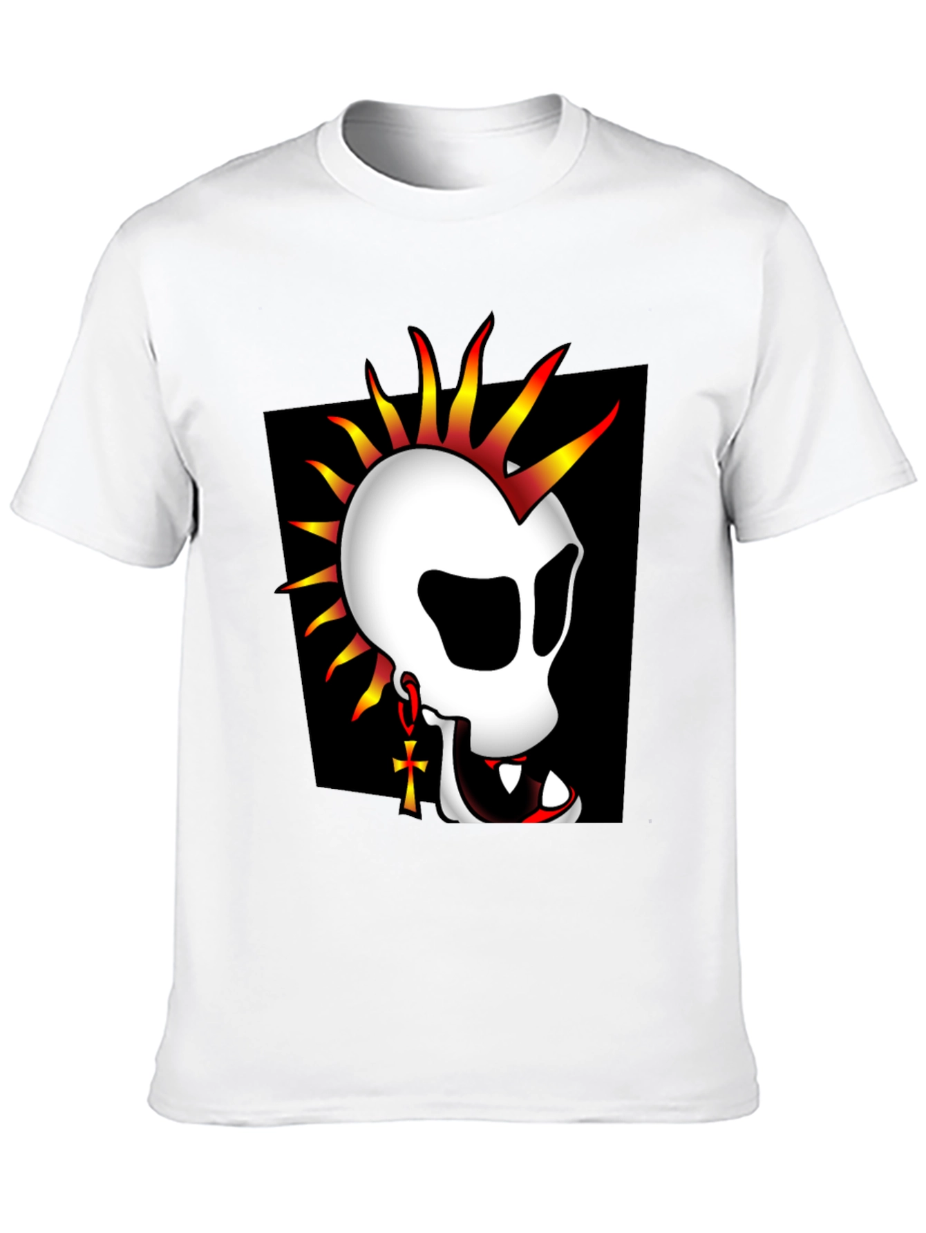 Punk Skull Graphic T-Shirt - Black