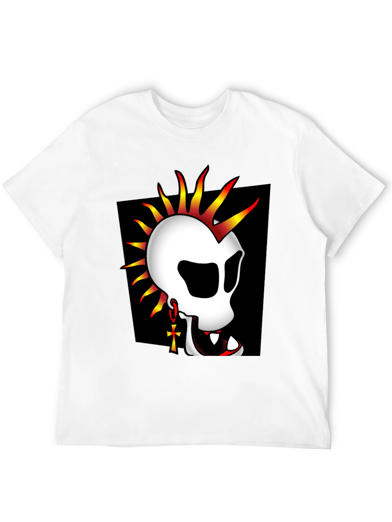 Punk Skull Graphic T-Shirt - Black